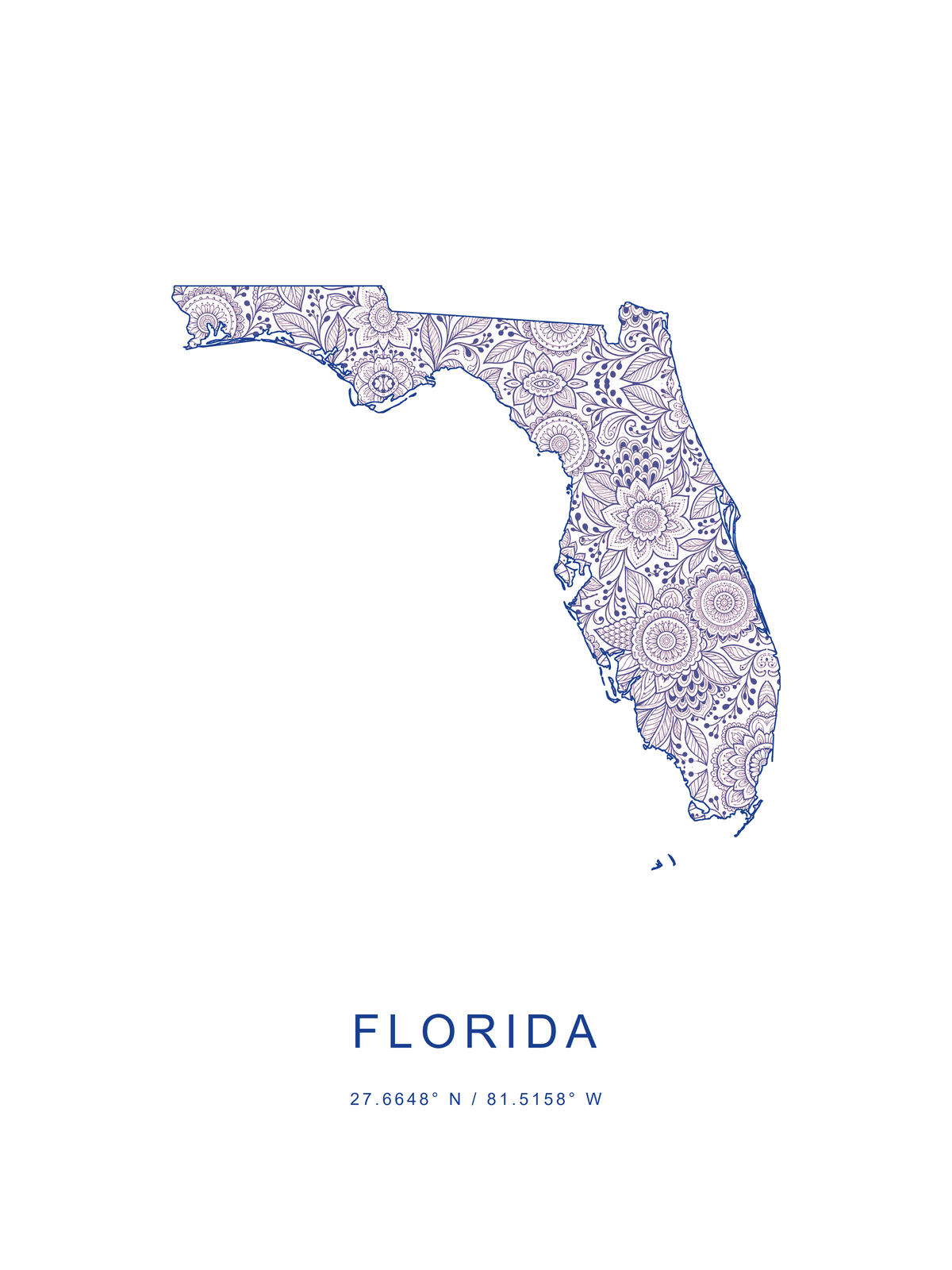 Estado de Florida 2 — mapa decorativo 3:4