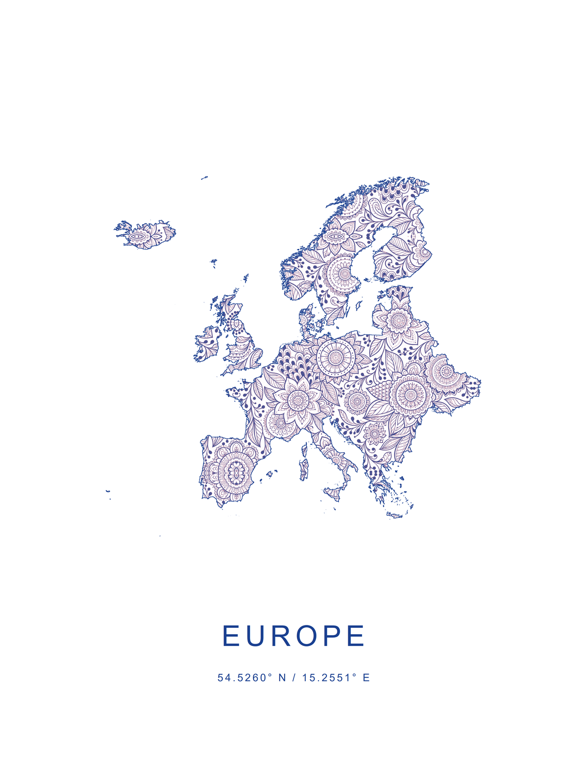 Europa 2 — mapa decorativo 3:4
