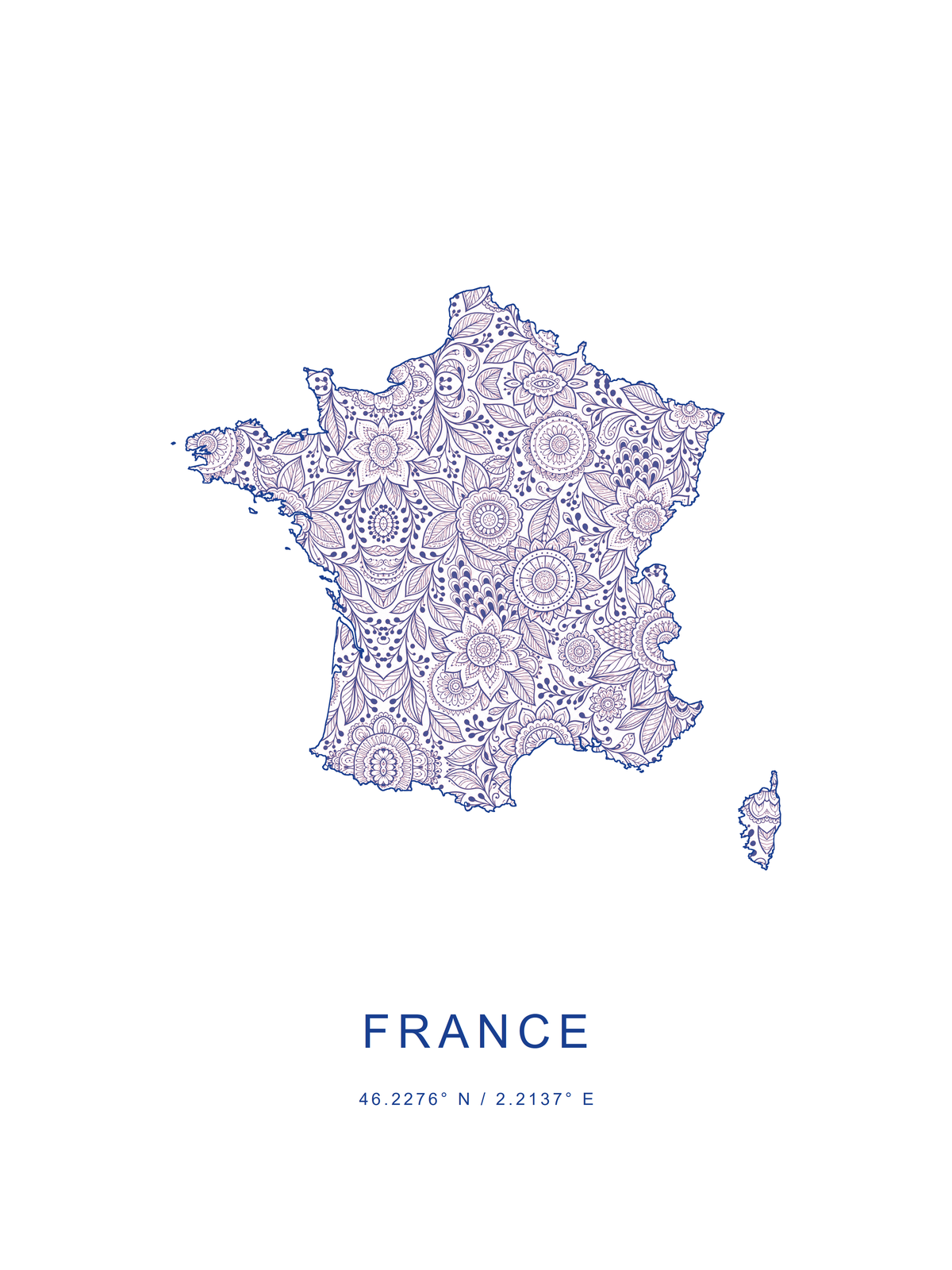Francia 4 — mapa decorativo 3:4