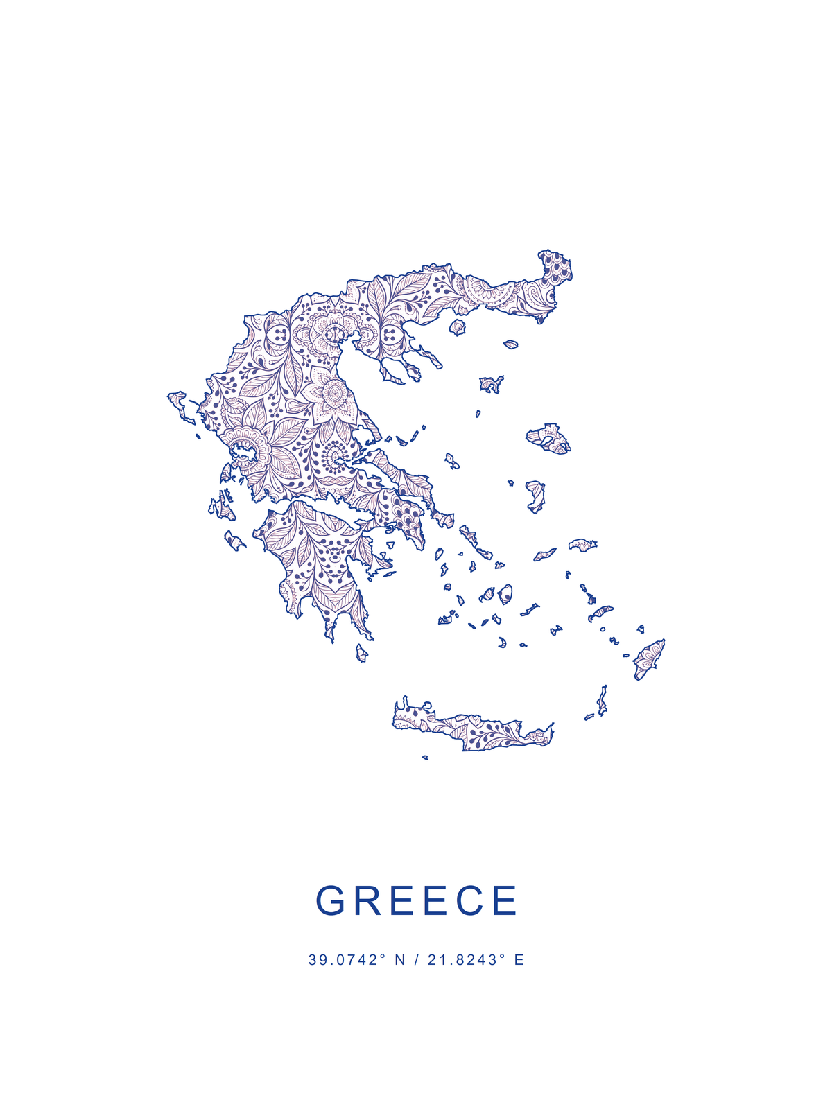 Grecia 2 — mapa decorativo 3:4
