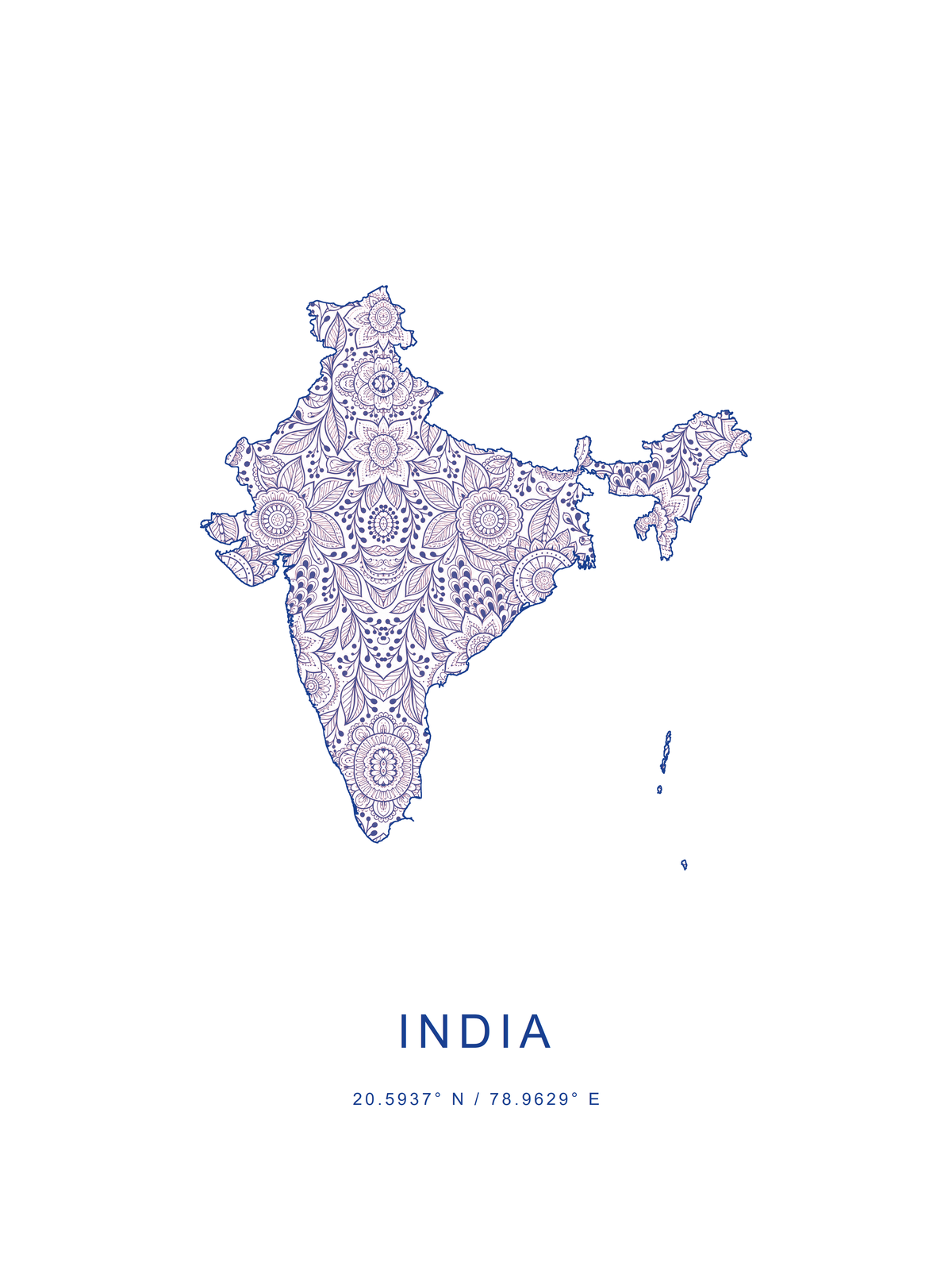 India 3 — mapa decorativo 3:4