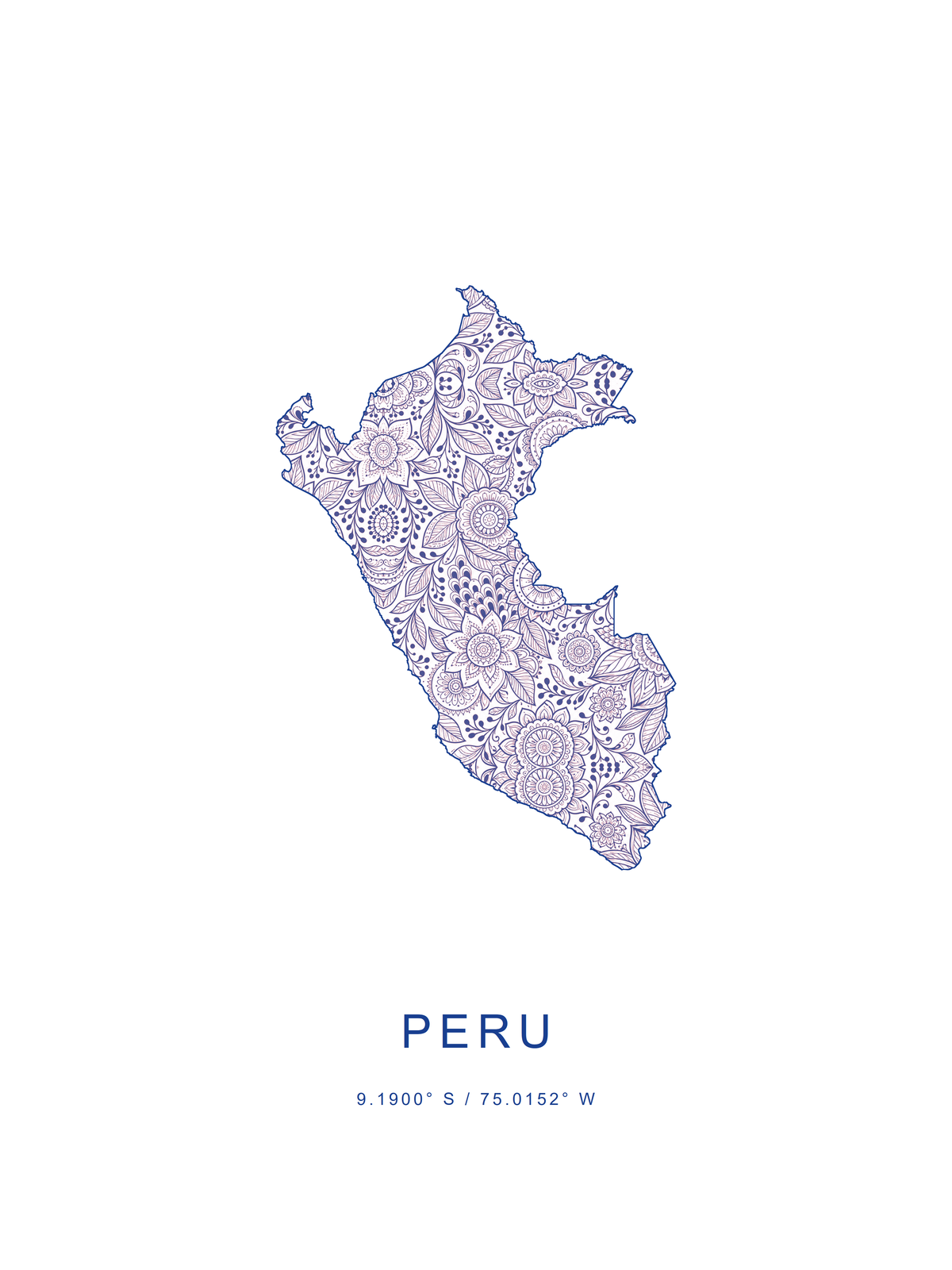 Perú 3 — mapa decorativo 3:4