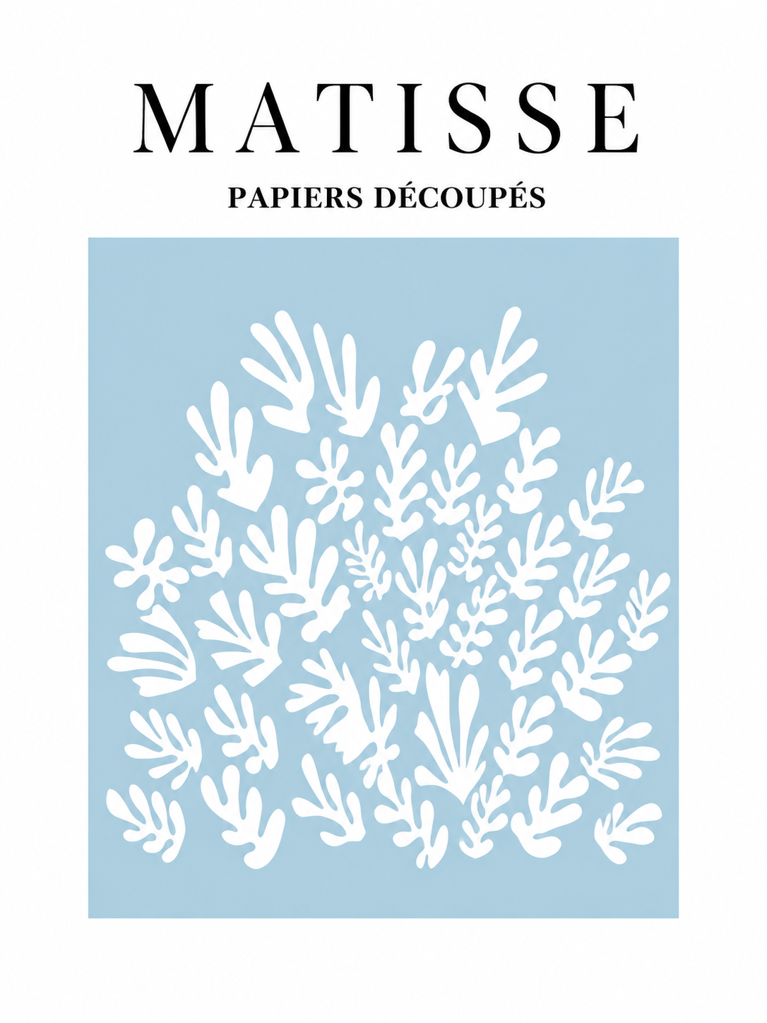 Matisse Ramas blancas sobre azul claro