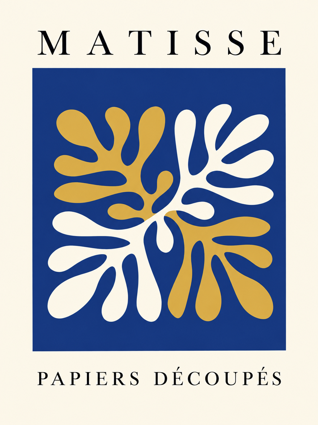 Matisse Ramas ocre y marfil sobre azul