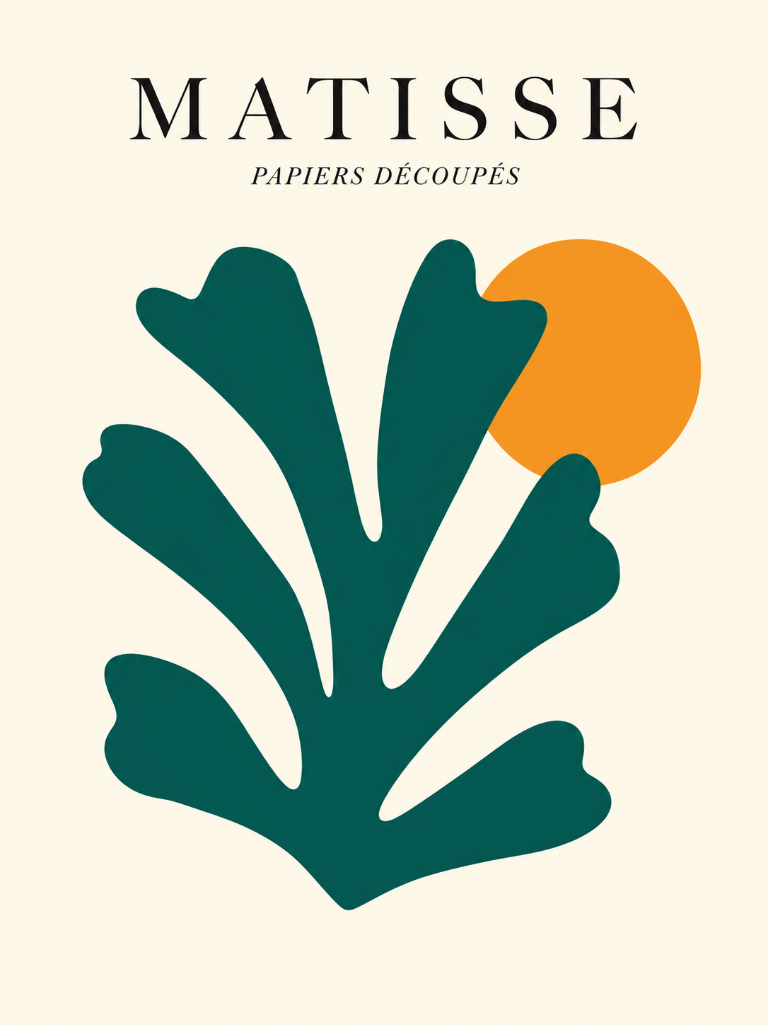 Matisse Ramas teal bajo círculo ocre