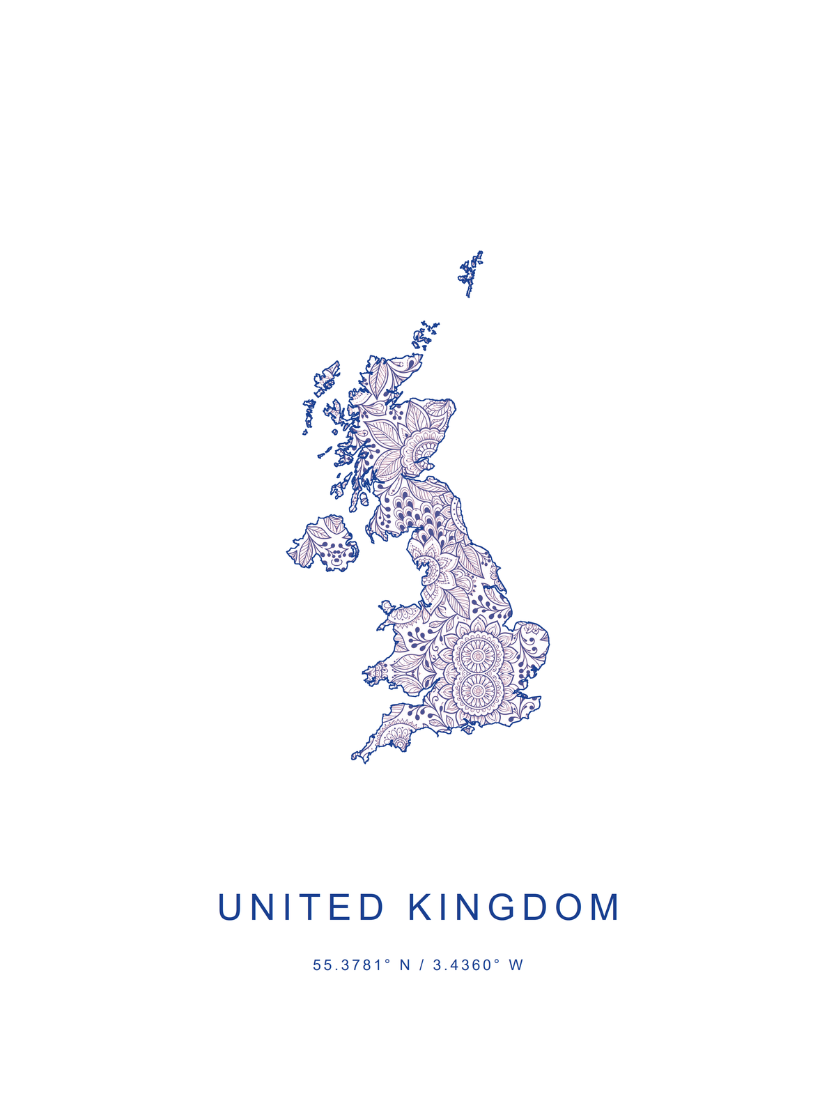 Reino Unido 1 — mapa decorativo 3:4
