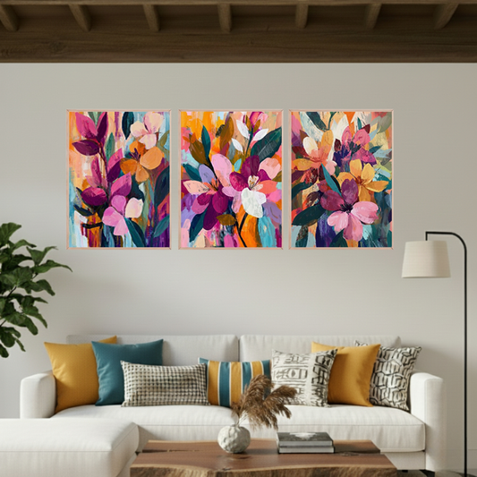 Set de 3 Flores Abstractas #3
