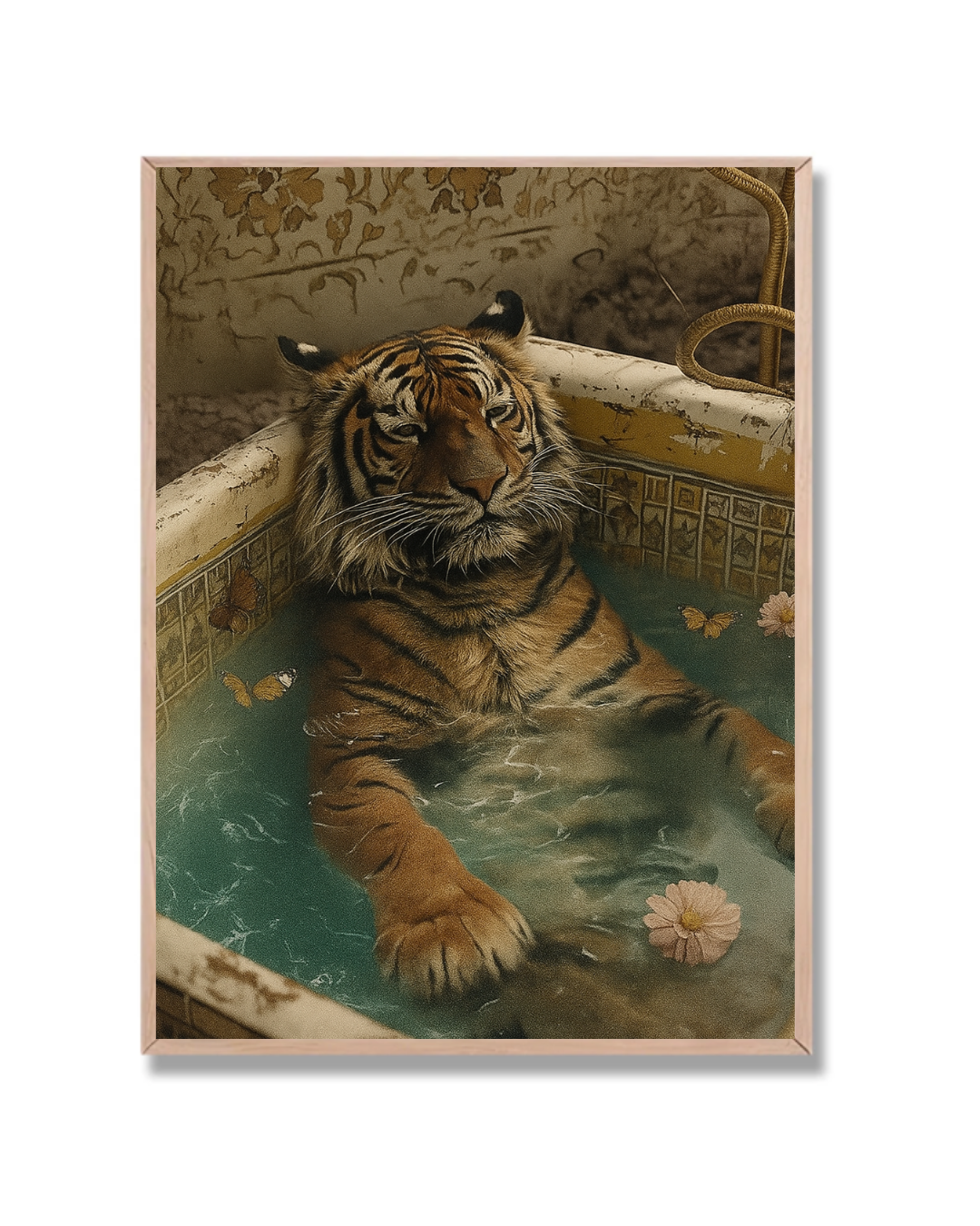 Tigre relajado bañera