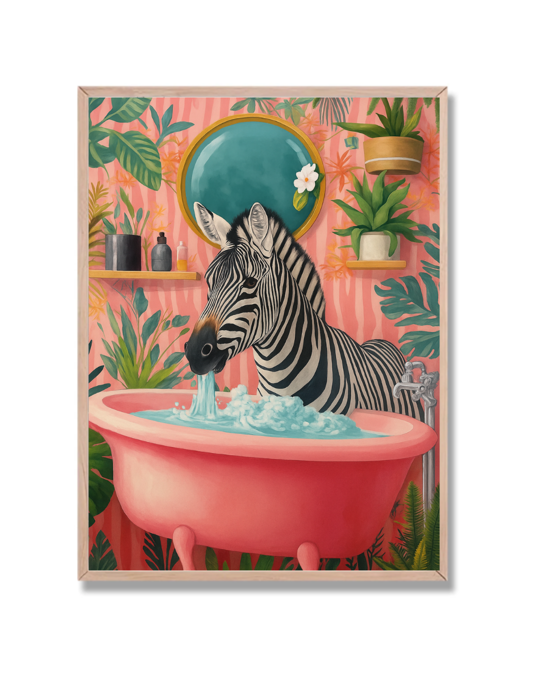 Cebra baño colorido