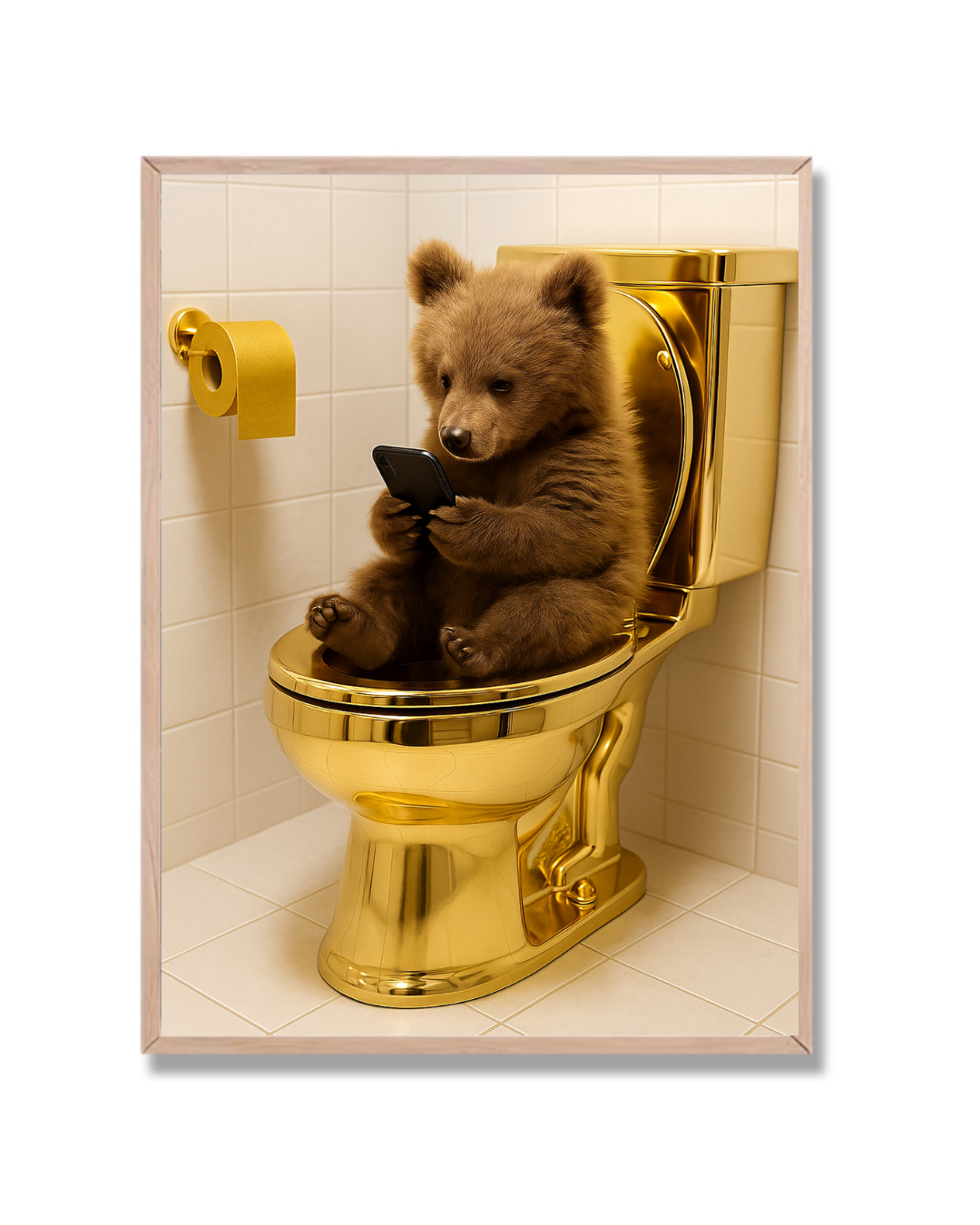 Osito en toilet de oro