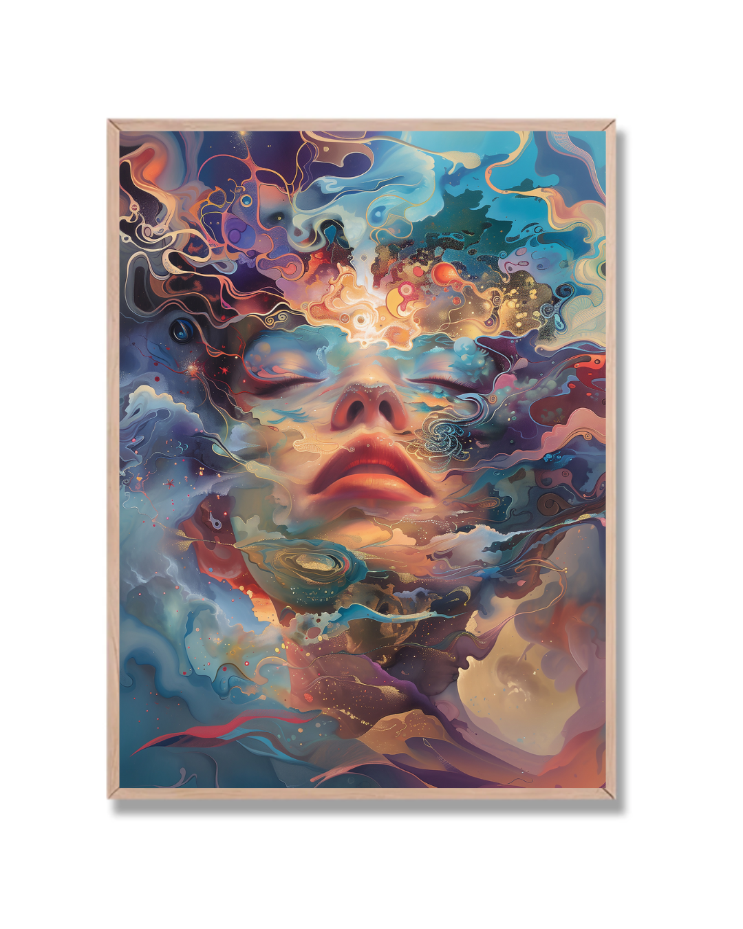 Mujer en sueño cósmico