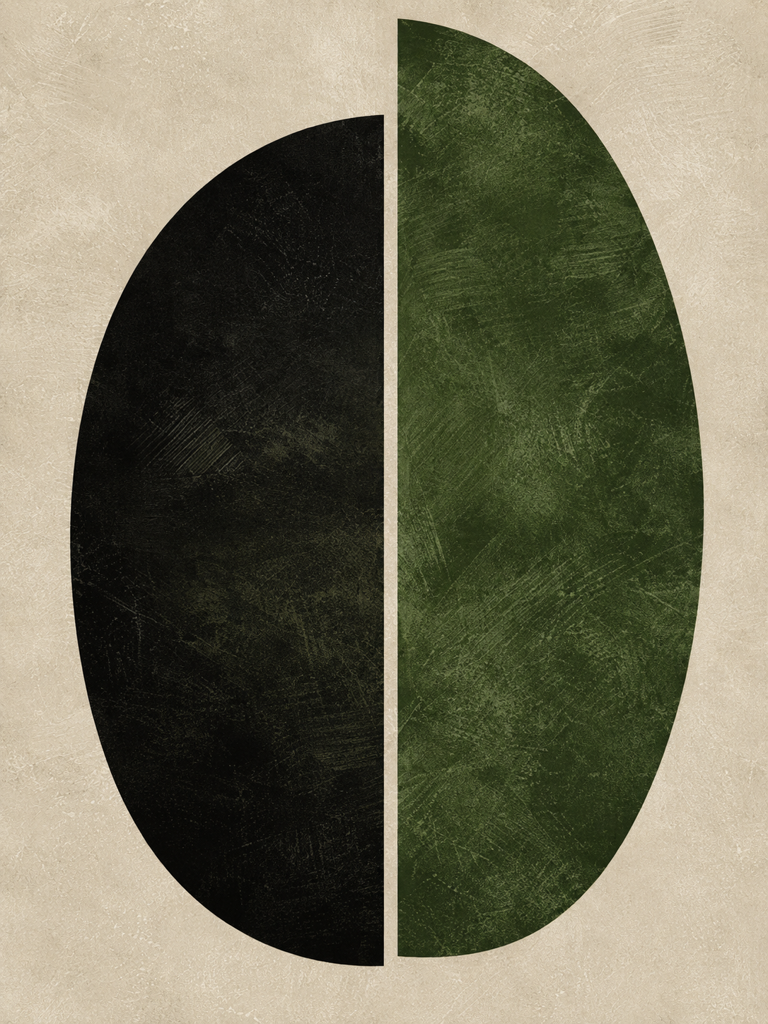 Dos formas semicirculares negra y verde