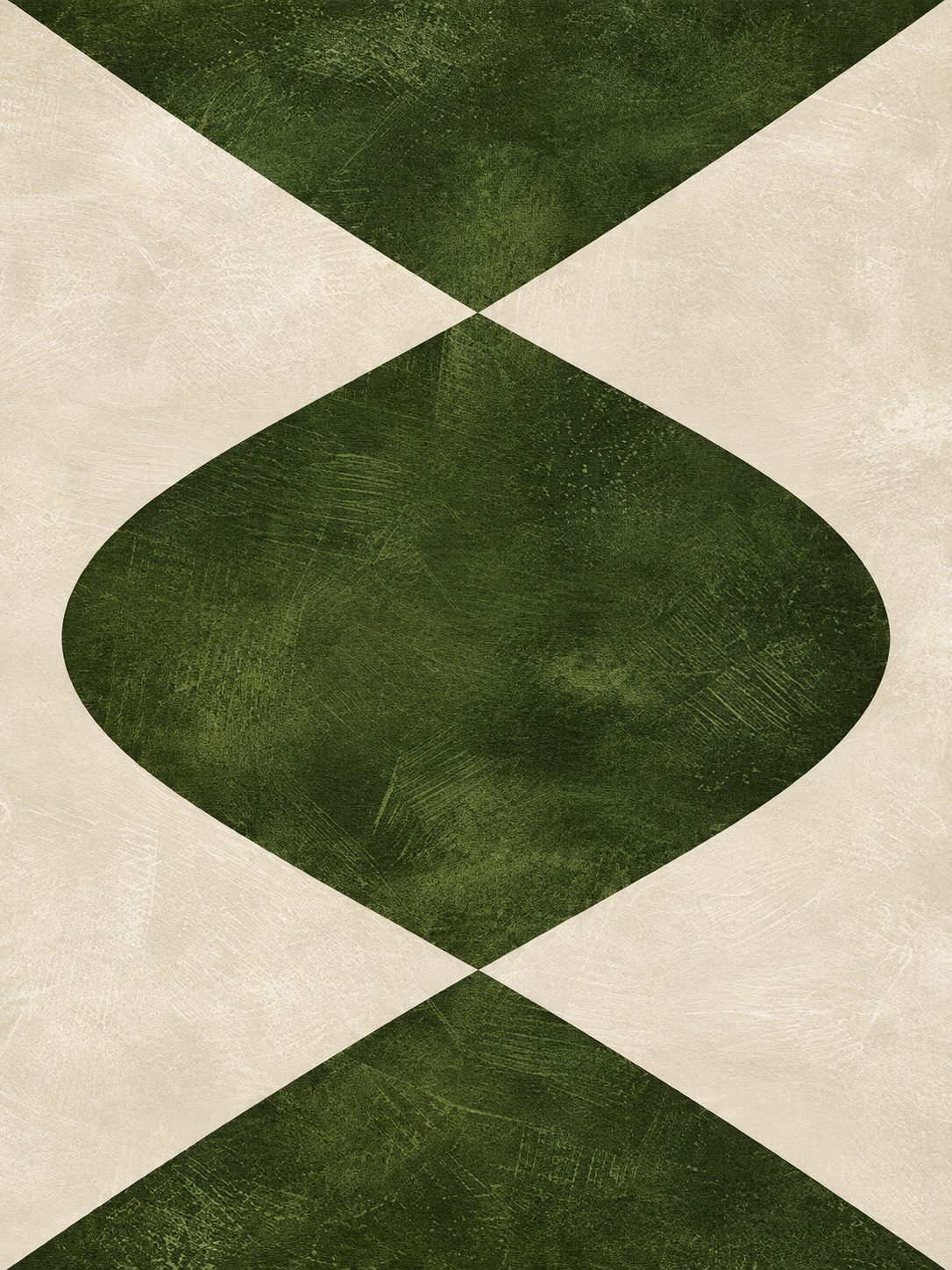 Abstracto verde y beige de formas simétricas