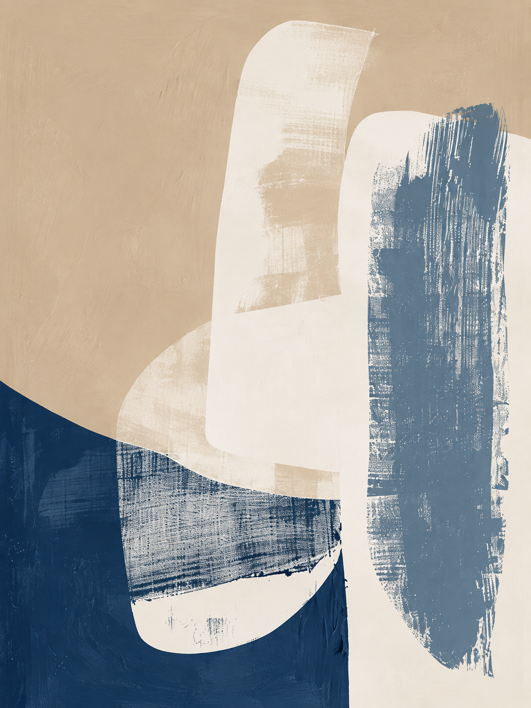 Abstracto vertical azul, beige y gris