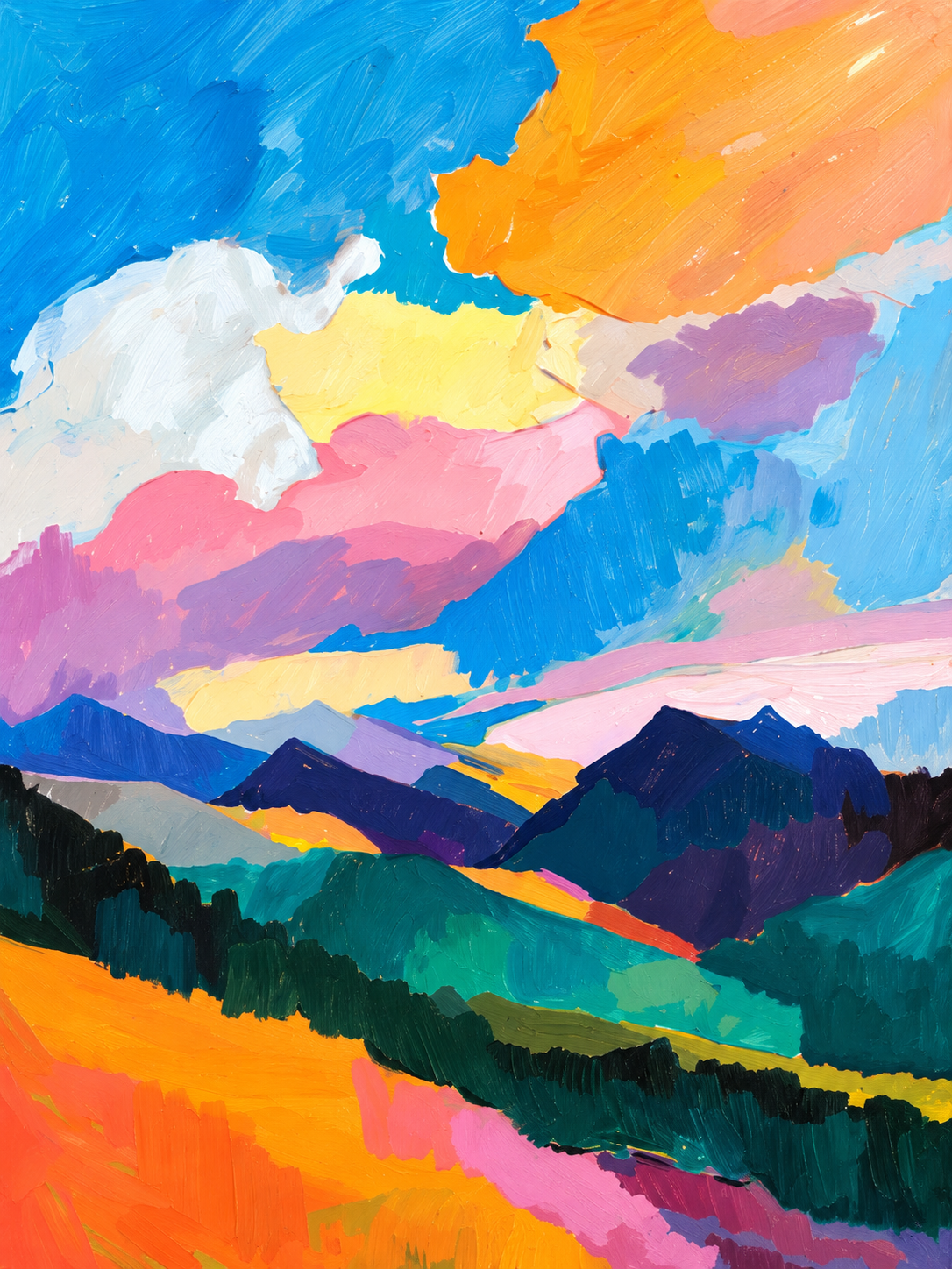 Paisaje abstracto colorido