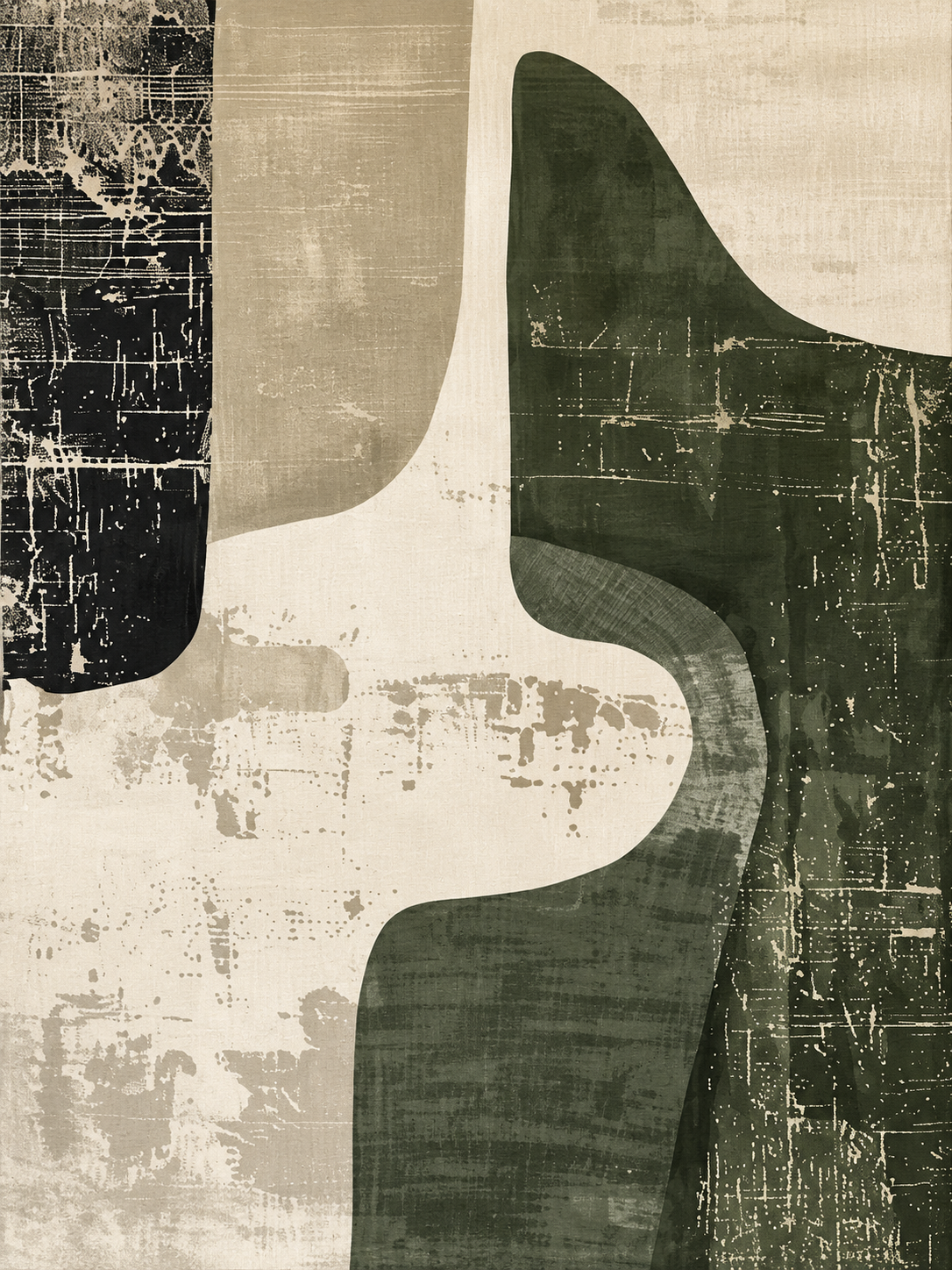Abstracto verde, negro y beige con textura