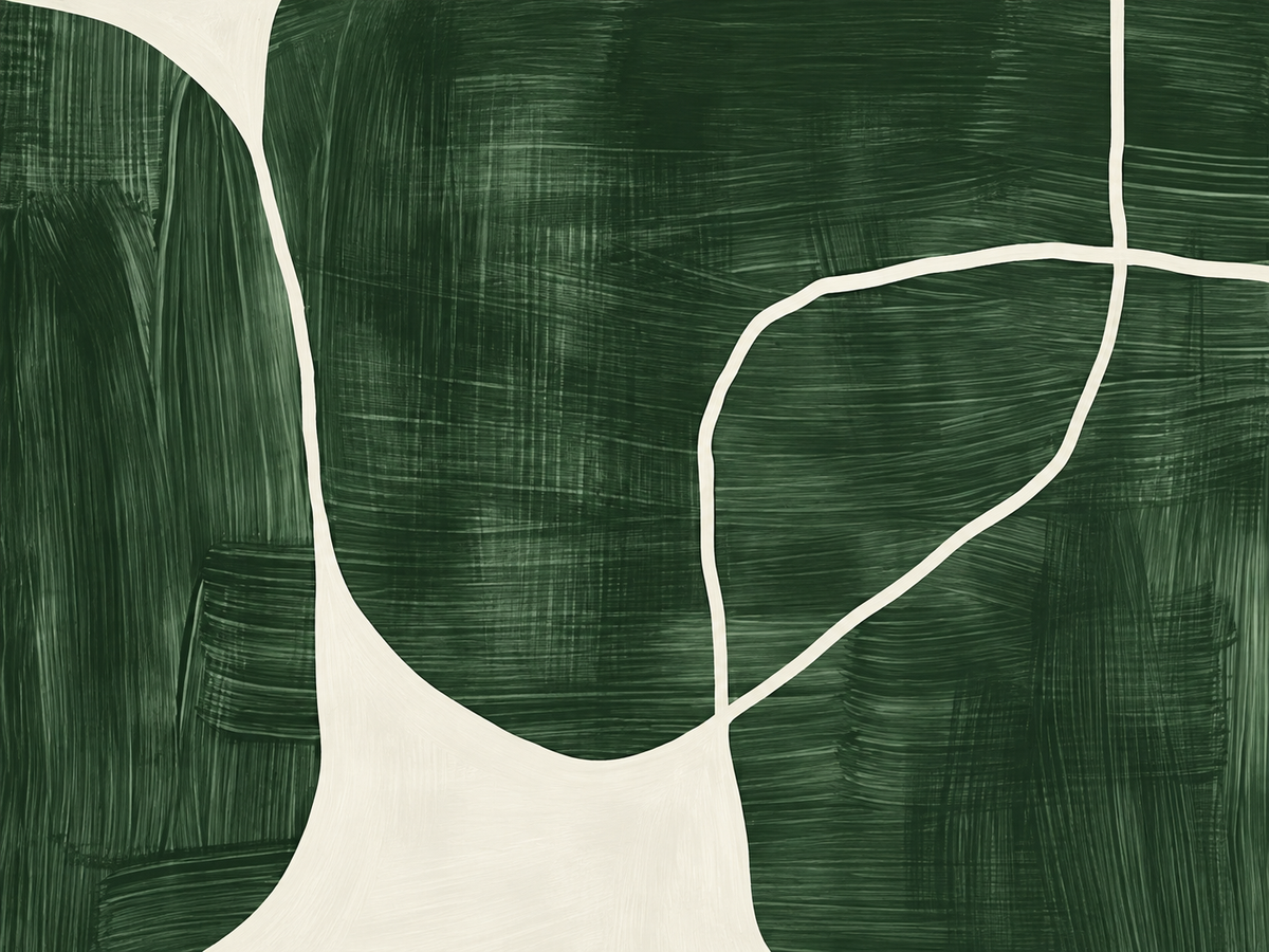 Abstracto verde y crema con líneas