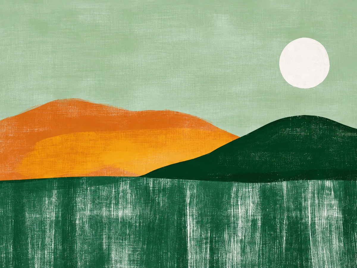 Paisaje abstracto con sol