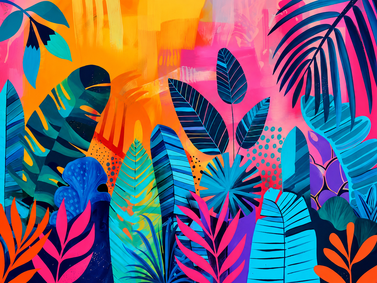 Collage botánico tropical