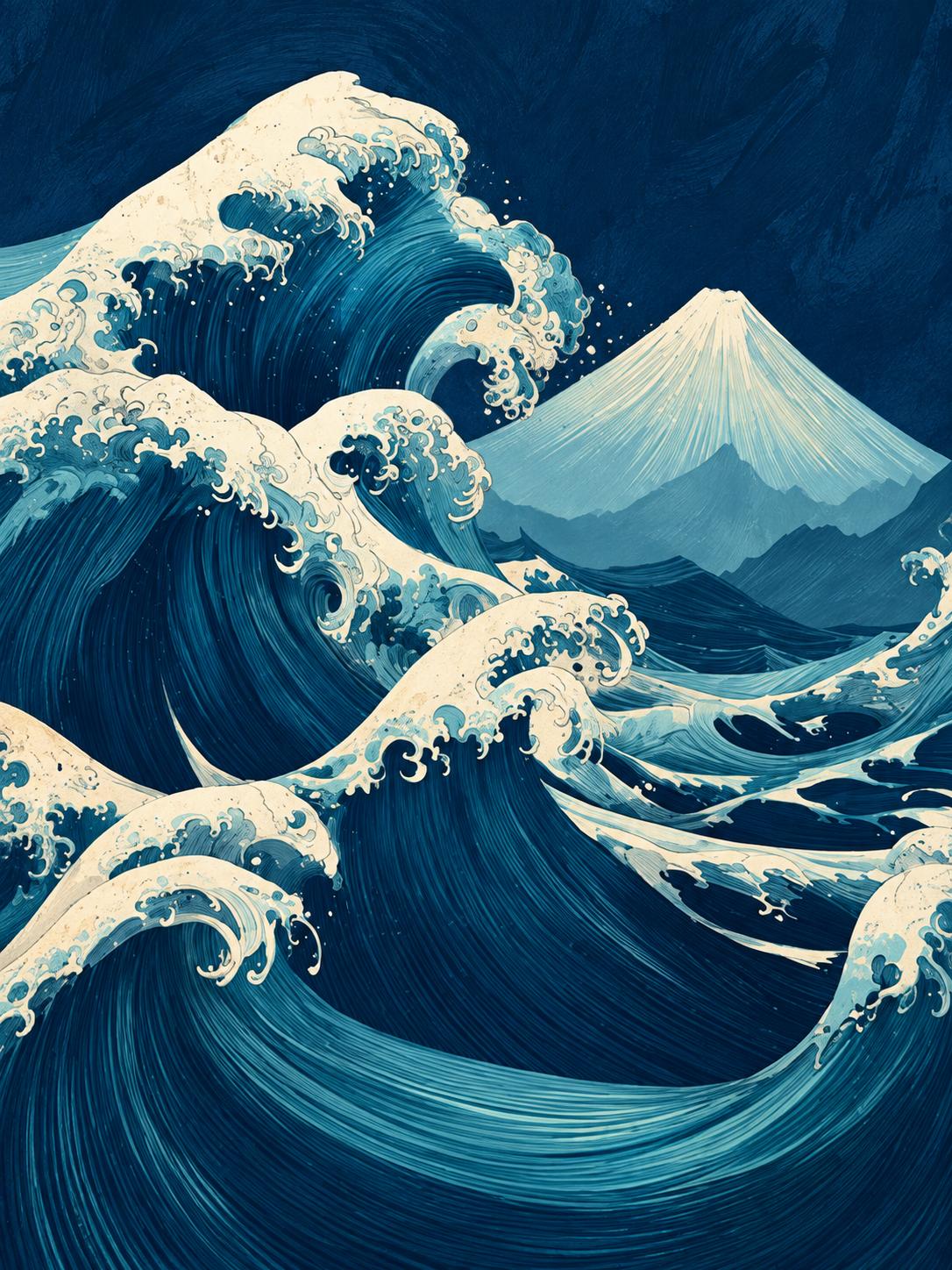 Olas en tonos azul y turquesa