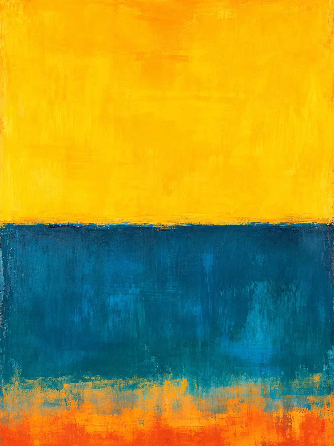 Abstracto de bloques amarillos, turquesa y naranja