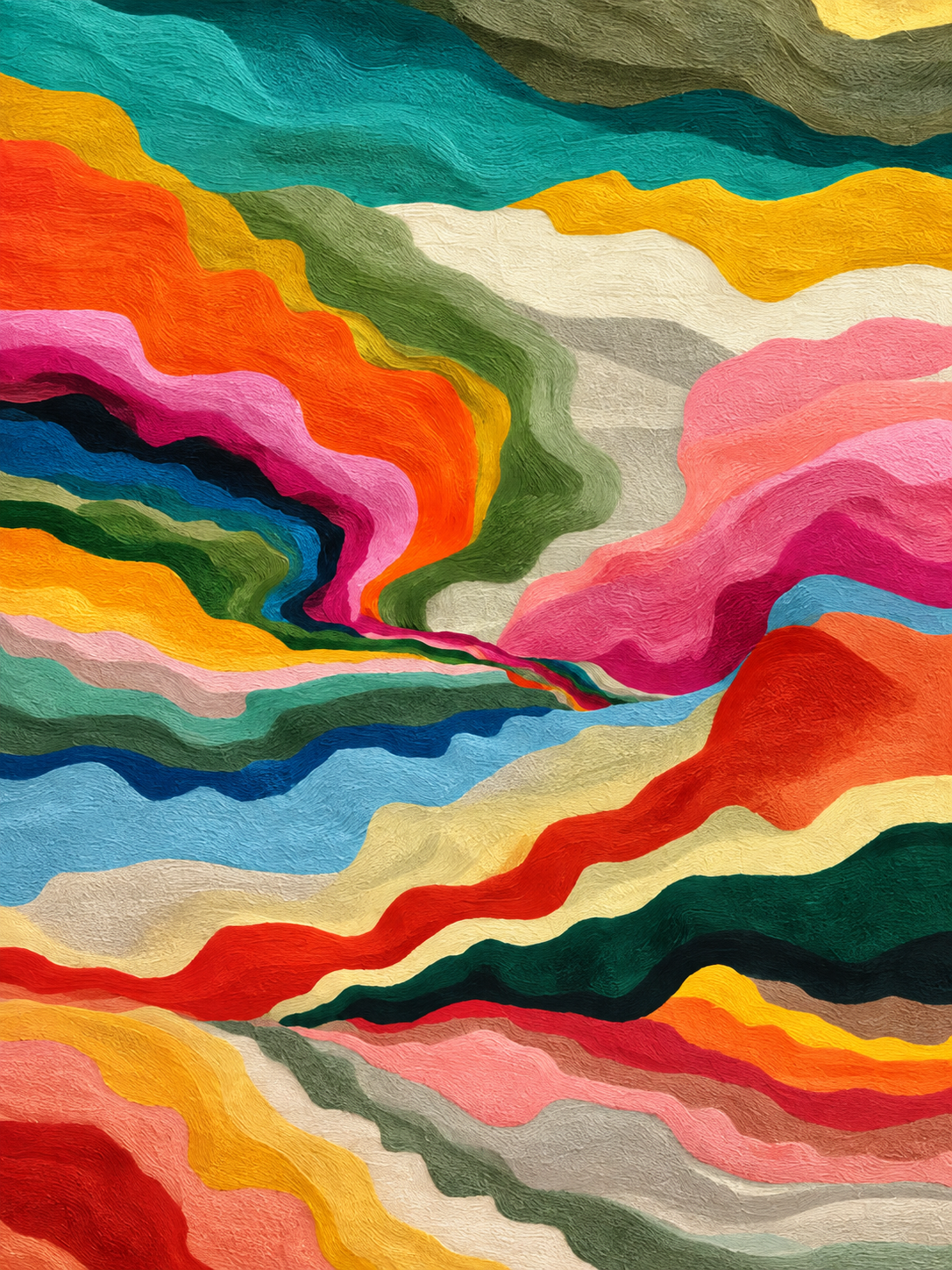 Abstracto de franjas onduladas multicolor