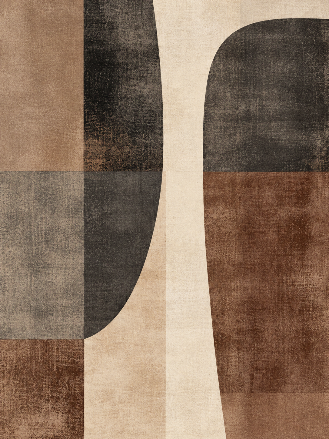 Abstracto minimalista en gris, beige y marrón