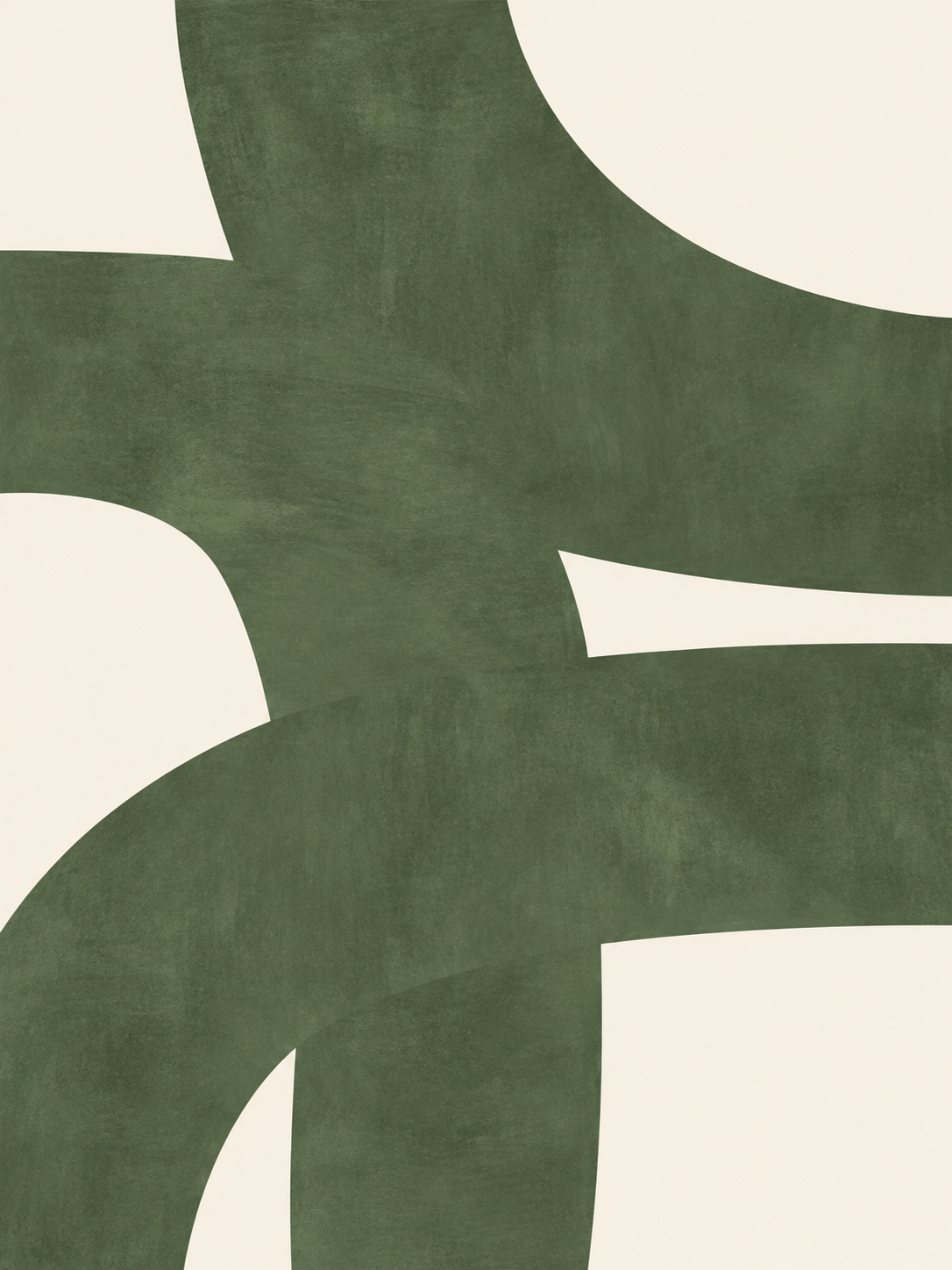 Geométrico orgánico verde y crema — Primera composición