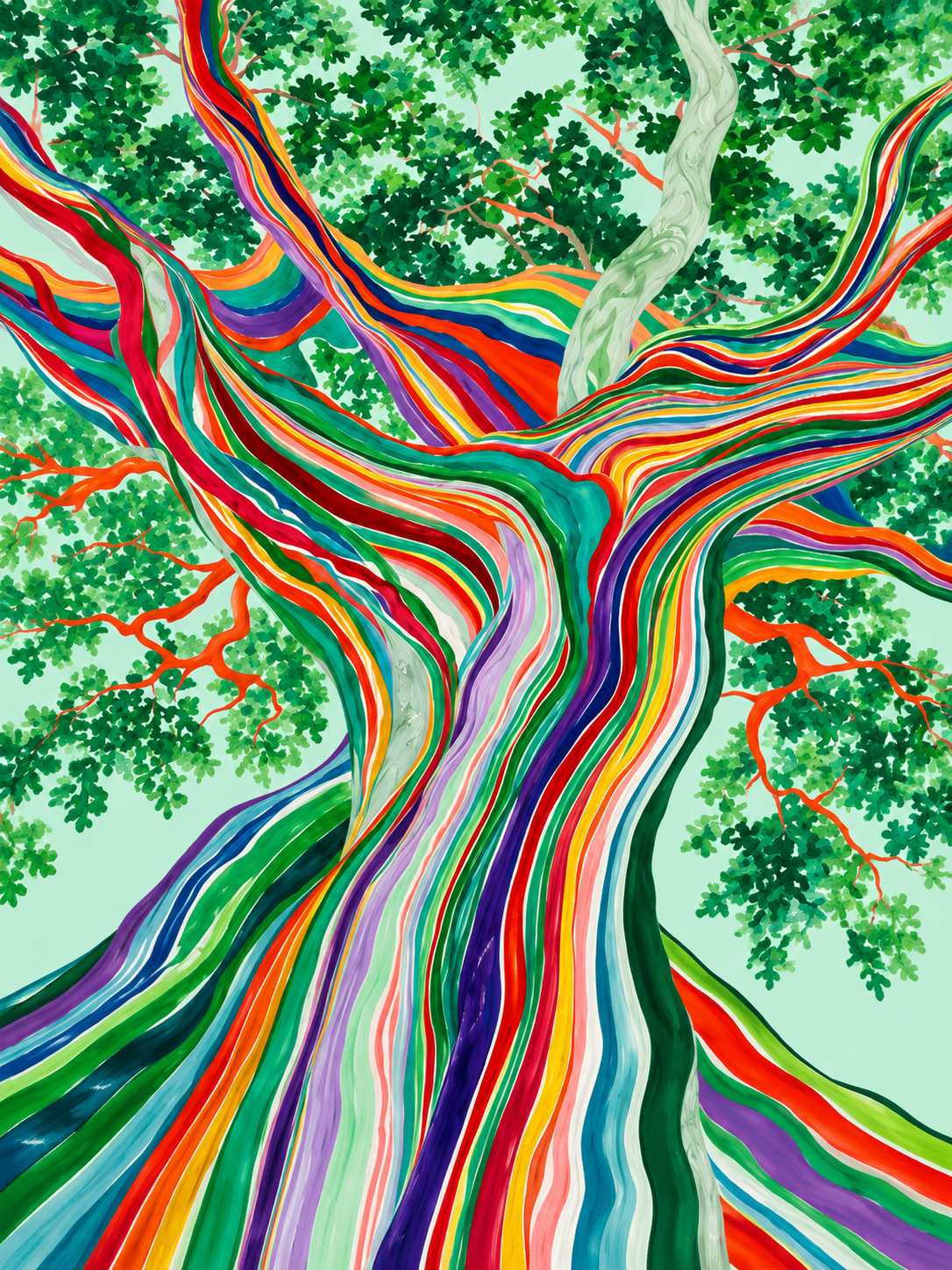 Psicodélico de árbol multicolor