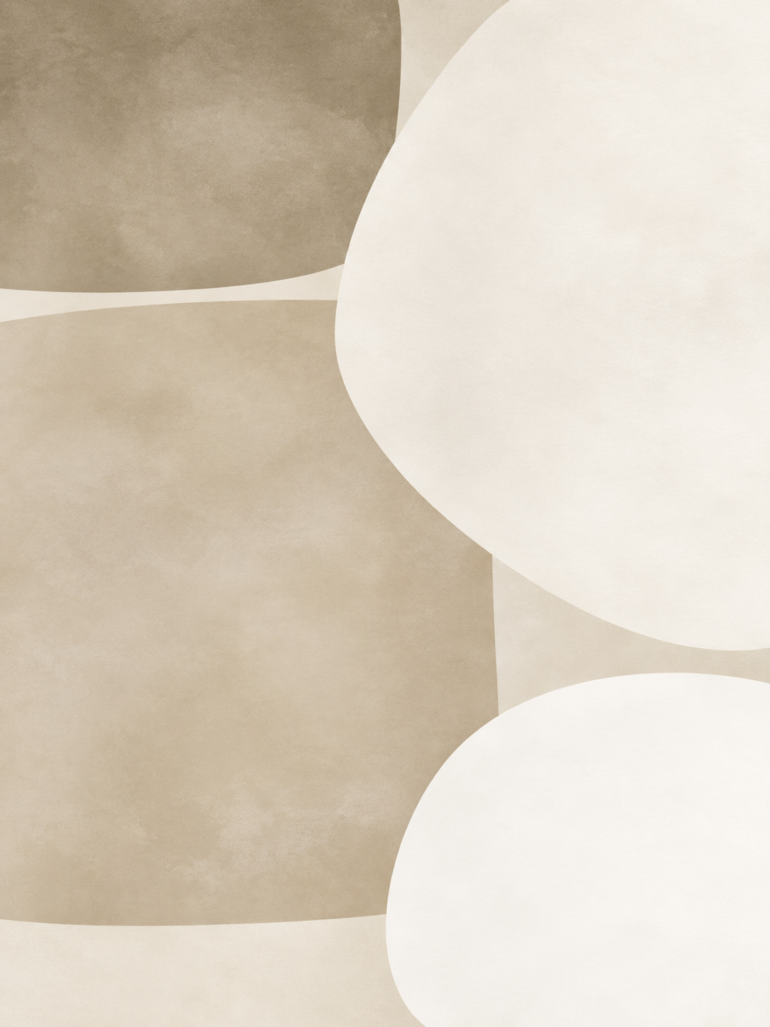 Minimalista de formas redondeadas taupe, beige y blanco