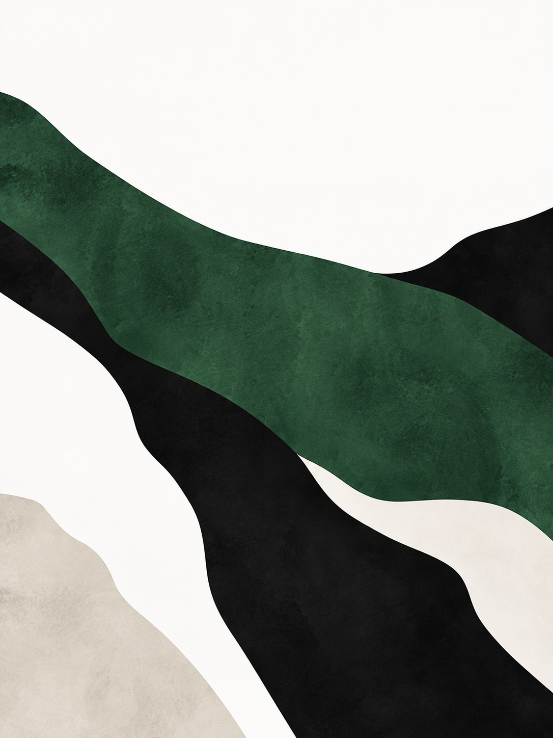 Abstracto verde, negro y beige — Izquierdo