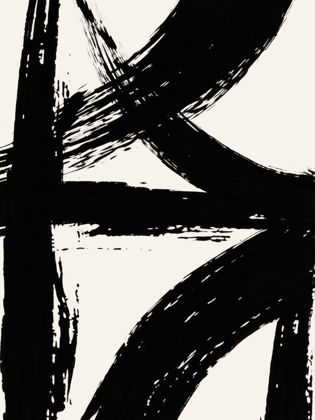 Abstracto de pinceladas negras — Izquierdo