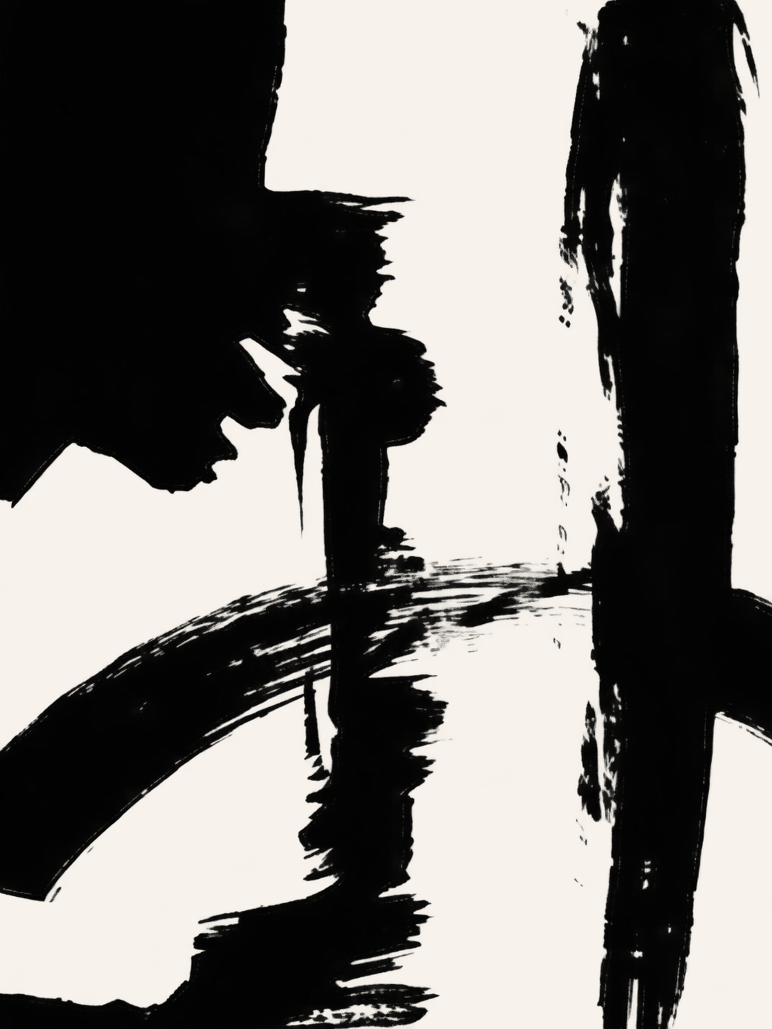 Abstracto de pinceladas negras — Derecho