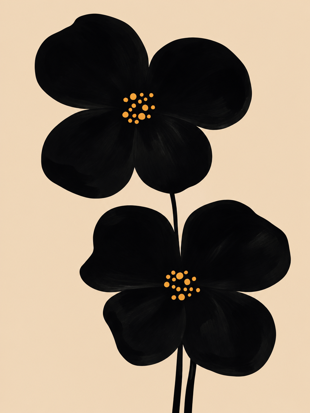 Flor Negra Minimalista