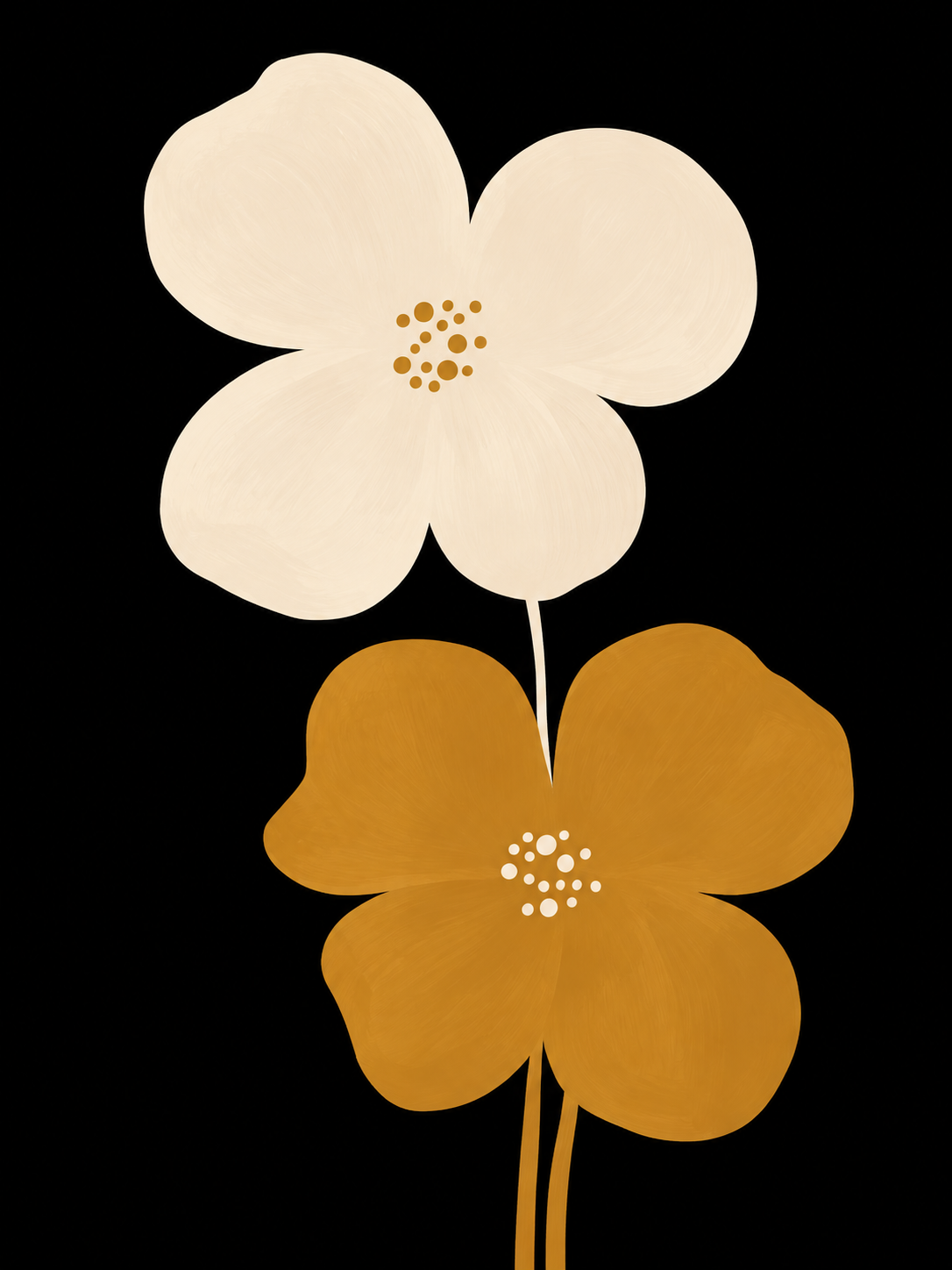 Flores Crema y Ocre