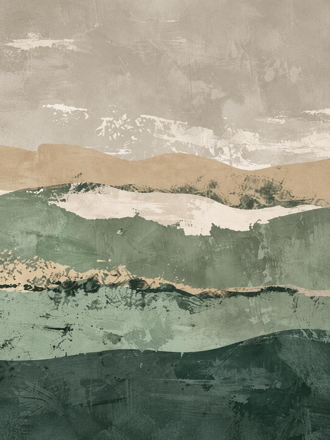 Paisajes abstractos en verde y beige — Derecho