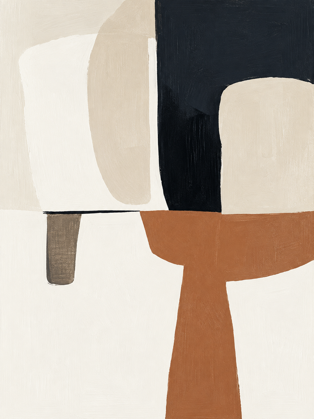 Abstracto minimalista beige, blanco, terracota y negro — Derecho