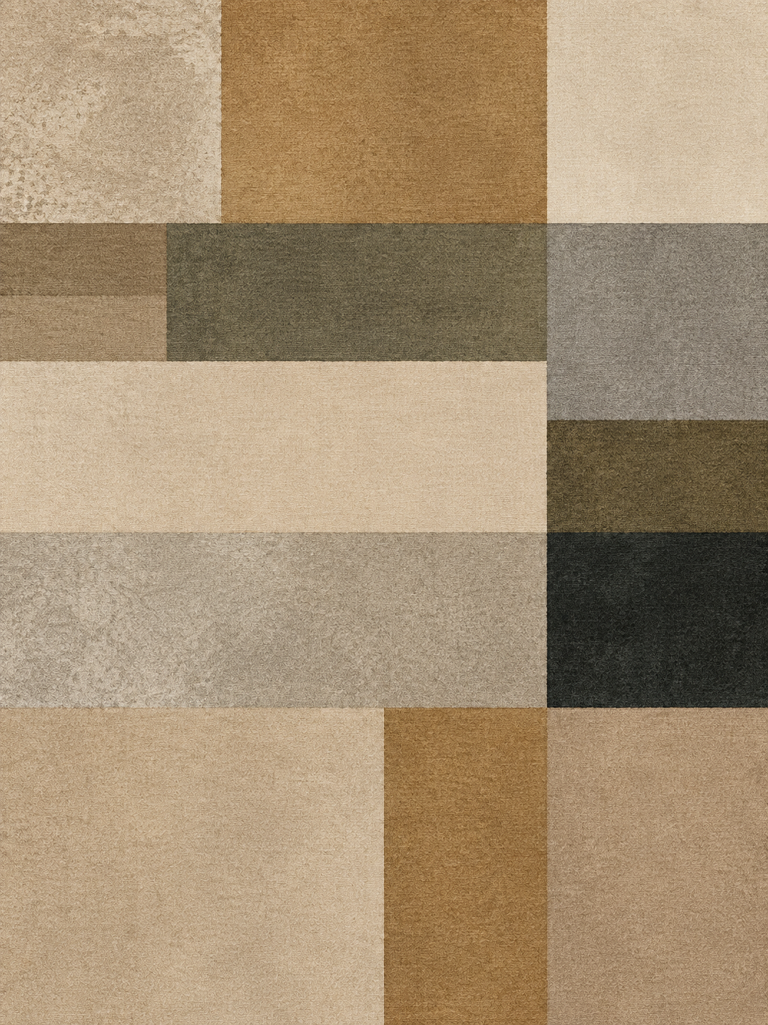 Collage geométrico en beige, taupe y verde — Izquierdo