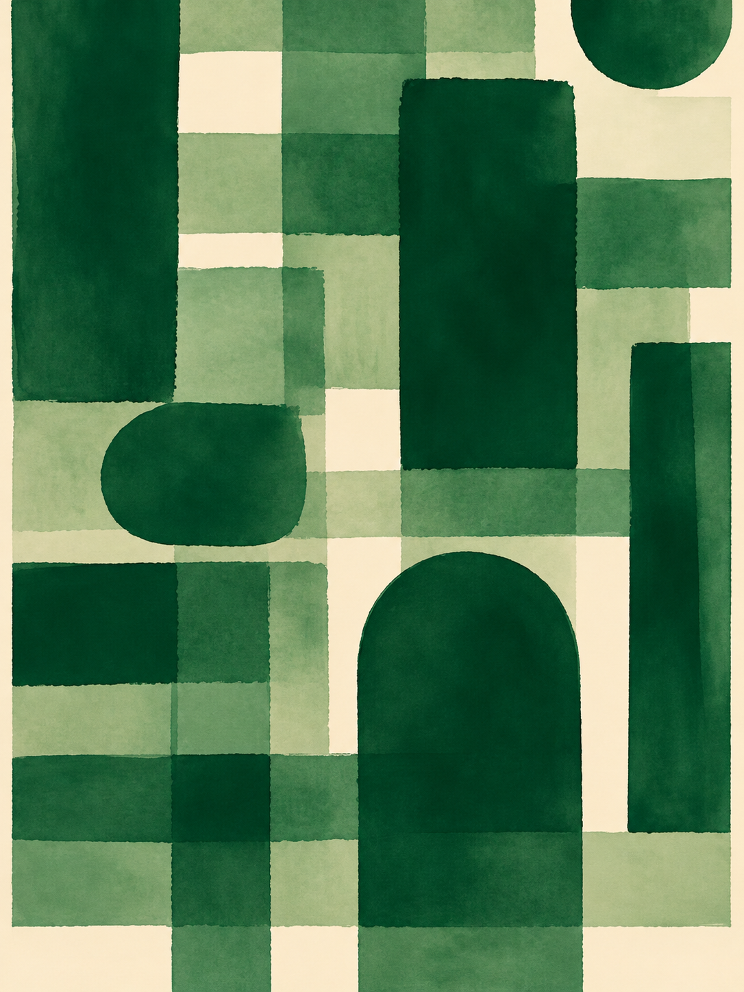 Abstracto geométrico verde, panel frontal