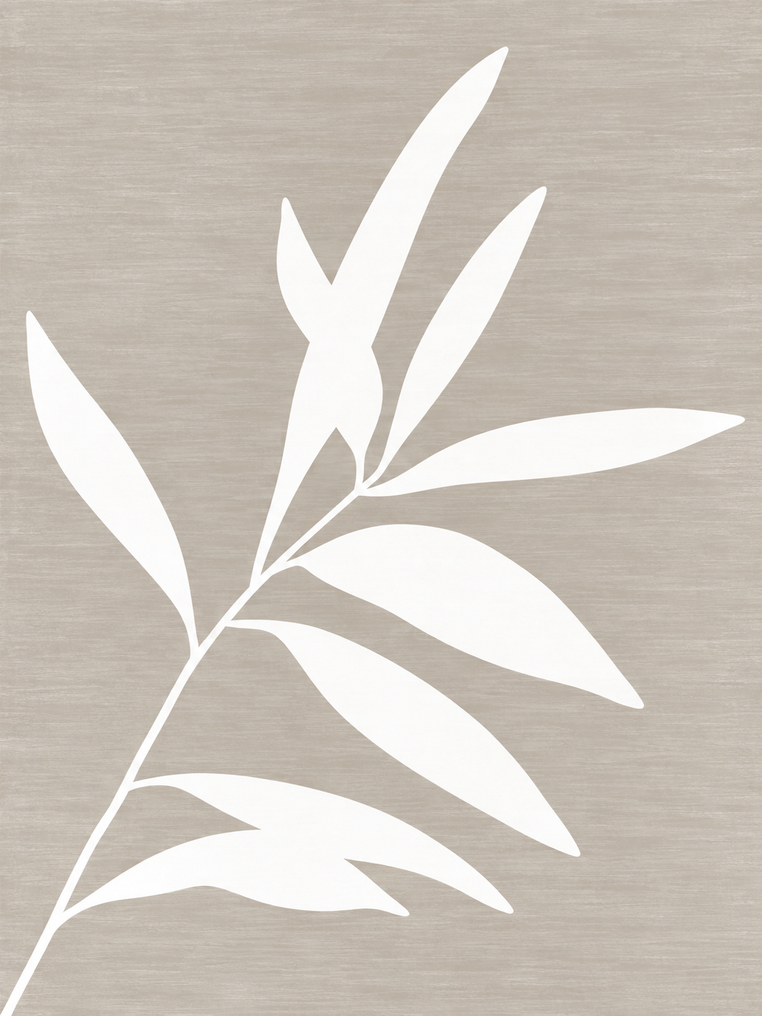 Fondo gris beige y rama blanca — Izquierdo