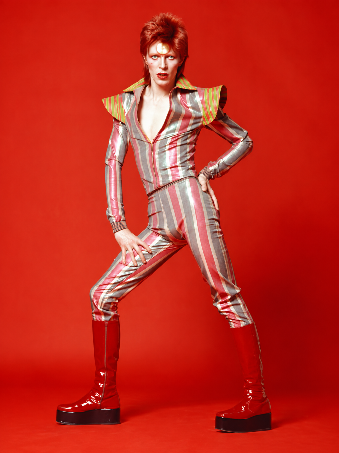 Ilustración 043 — David Bowie Rojo — cuadro individual