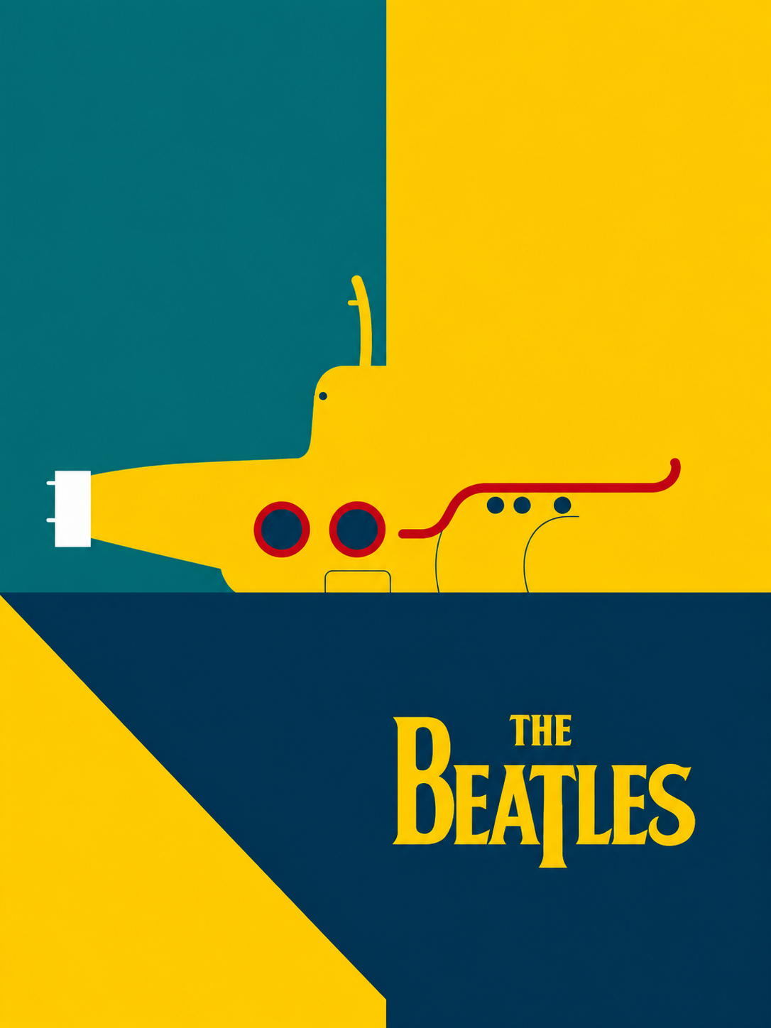 Ilustración 044 — The Beatles Submarino — cuadro individual