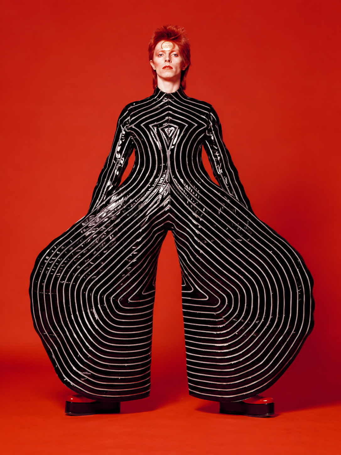 Ilustración 084 — David Bowie Rojo — cuadro individual