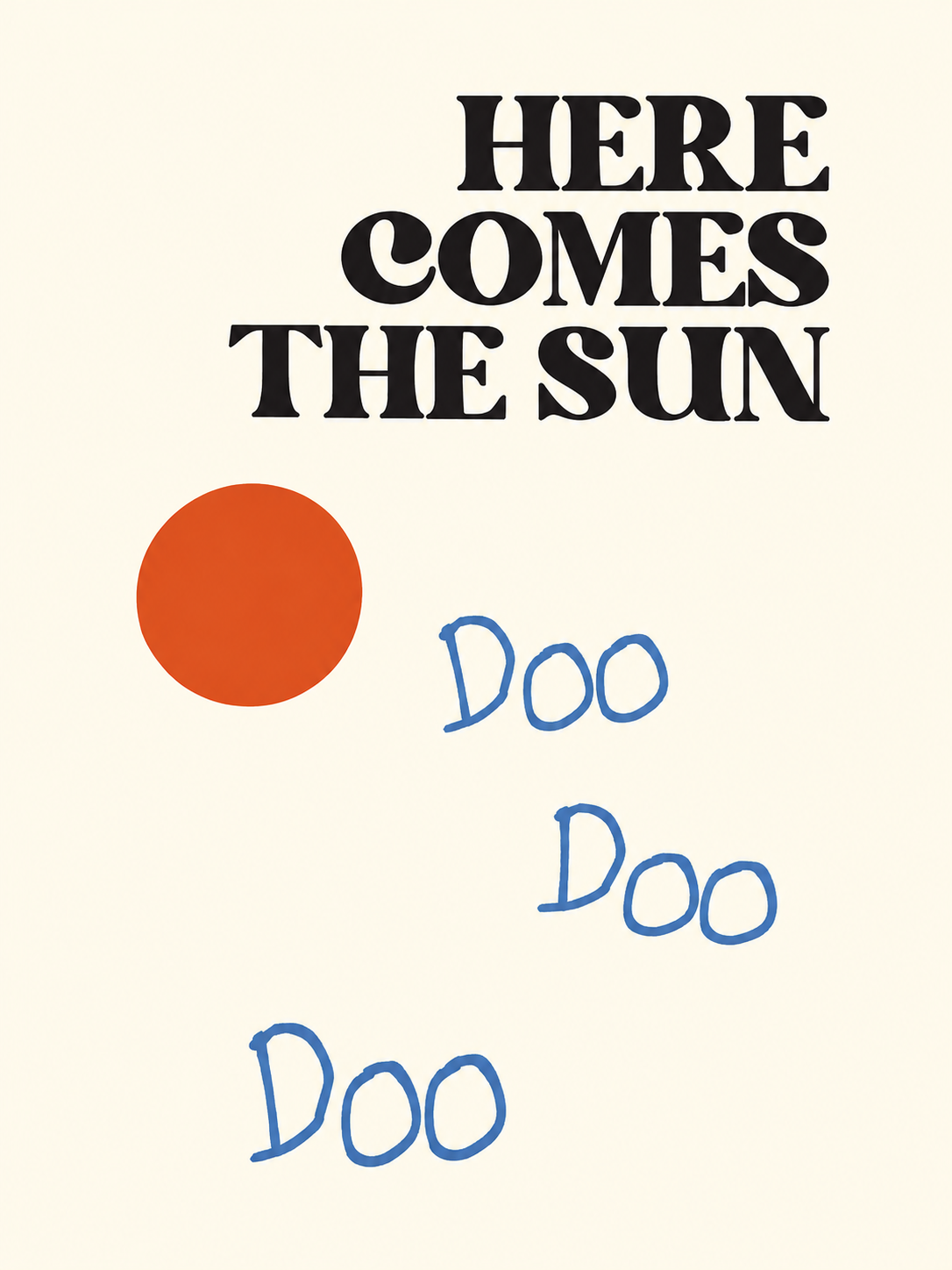 Ilustración 036 — Here Comes the Sun Azul — cuadro individual