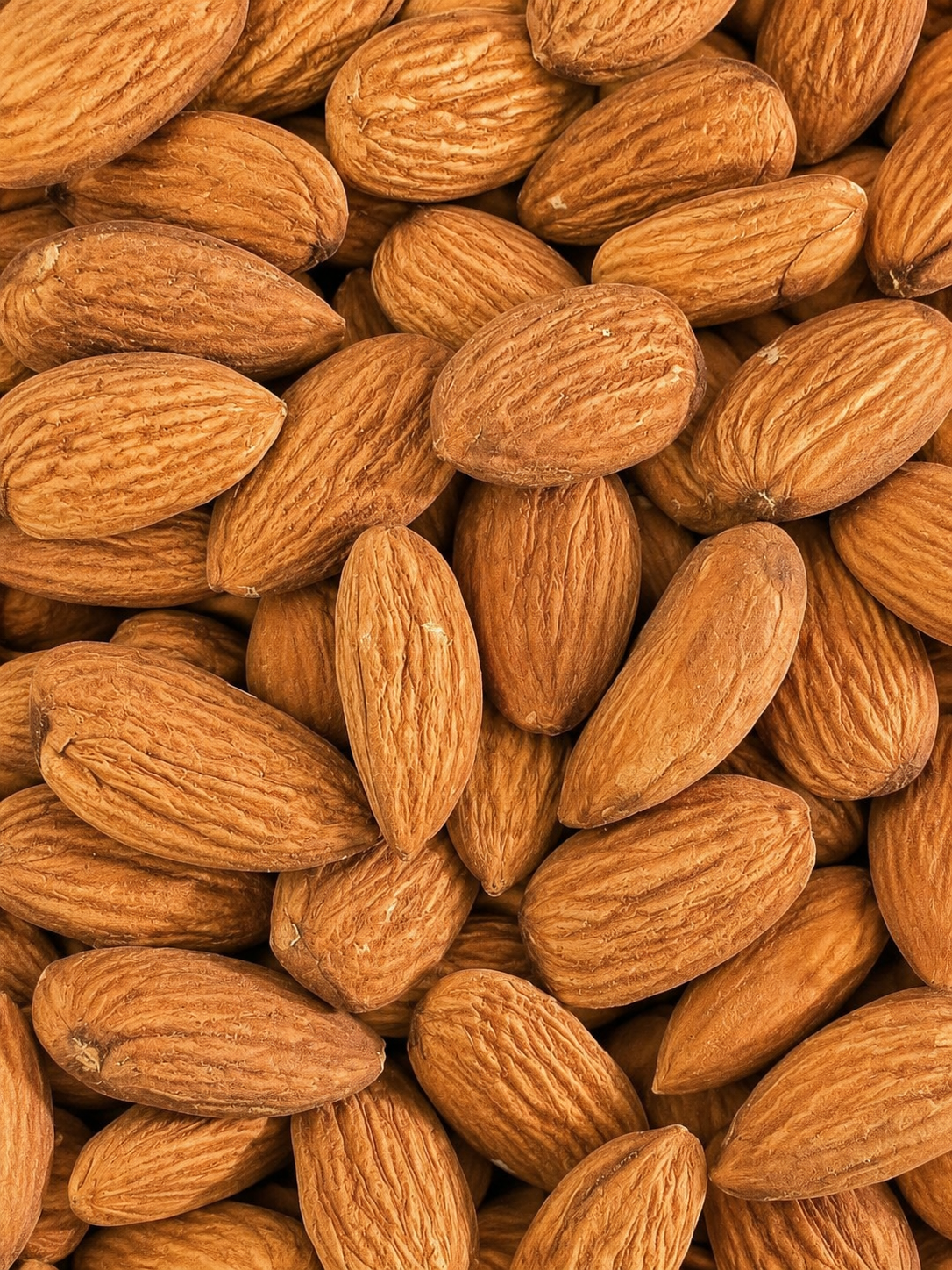 Almendras naturales en fotografía macro de tonos cálidos