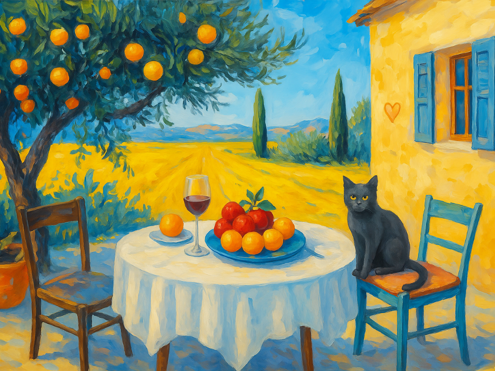 Gato Fruta Arte