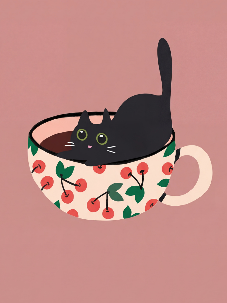 Gato Taza Negro