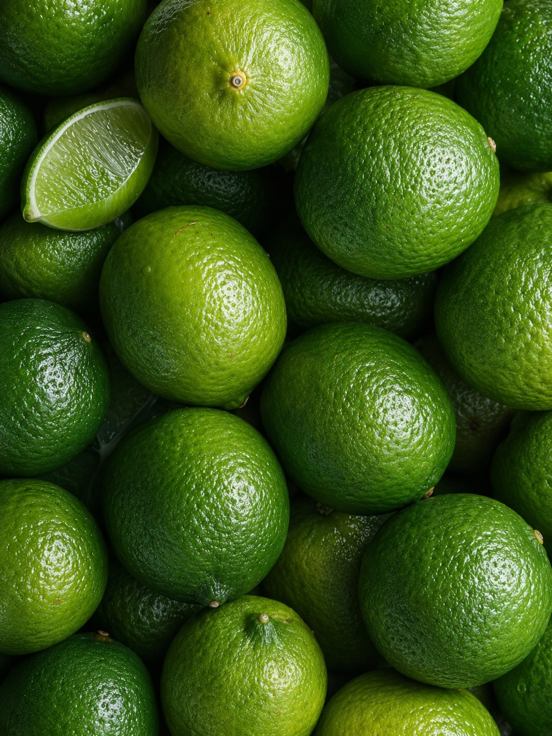 Limon Bar IX — lámina vertical de limas verdes