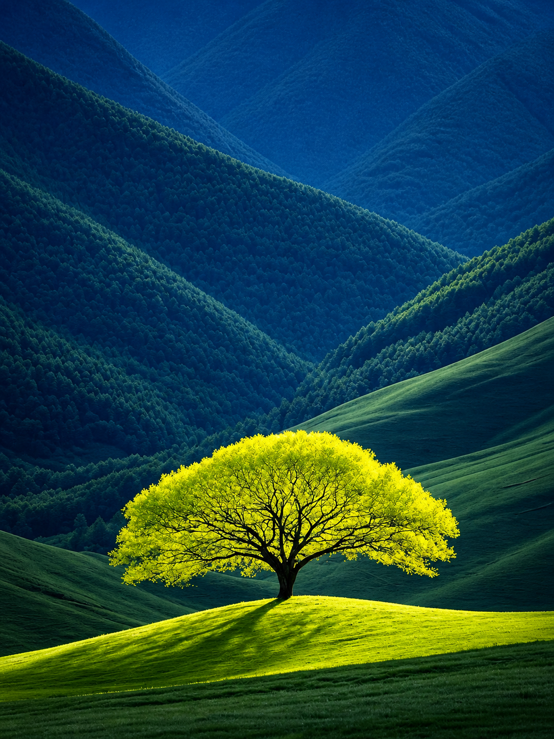 Árbol sobre la Colina Azul