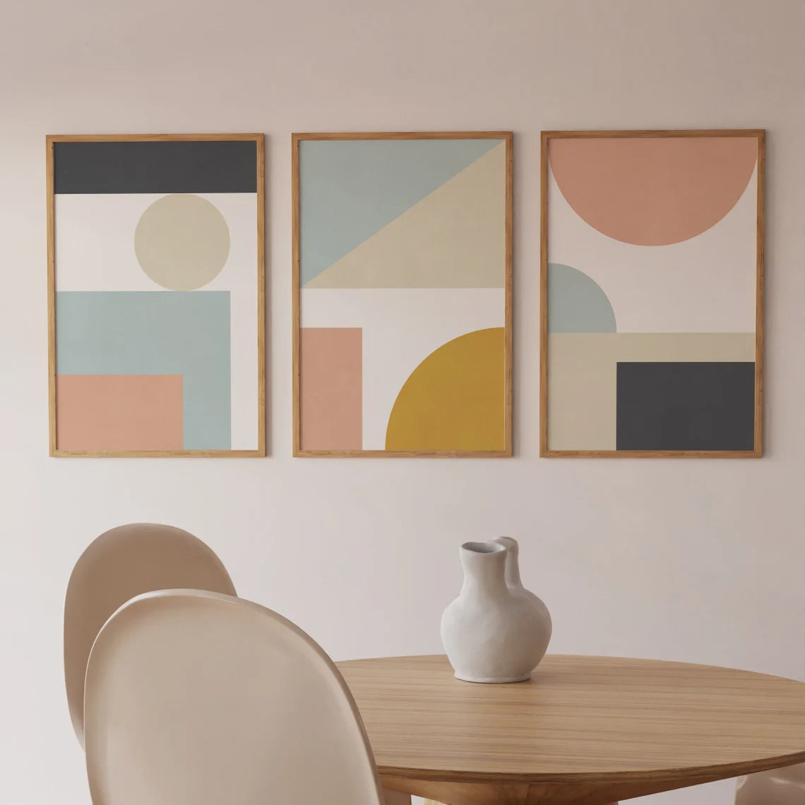 Set de 3 Bauhaus Pastel Geométrico